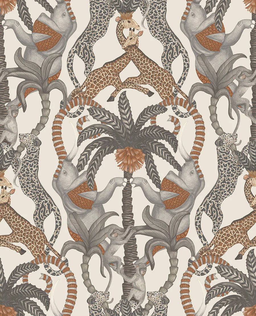 Cole & Son Ardmore Jabula . Safari Totem ,  Ginger & Taupe on Parchment