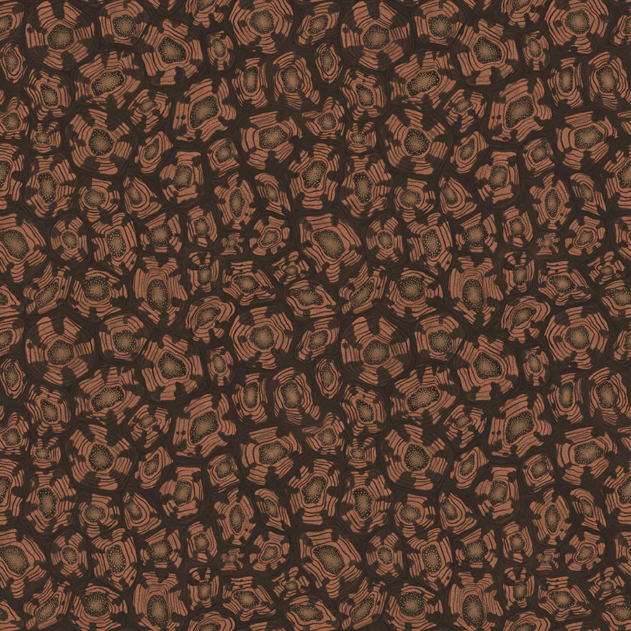 Cole & Son Jabula Savanna Shell, Terracotta, Claret & Metallic Gold