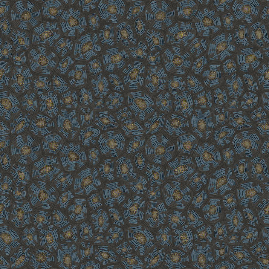 Cole & Son Ardmore Jabula . Savanna Shell,   Denim, Charcoal & Metallic Gold