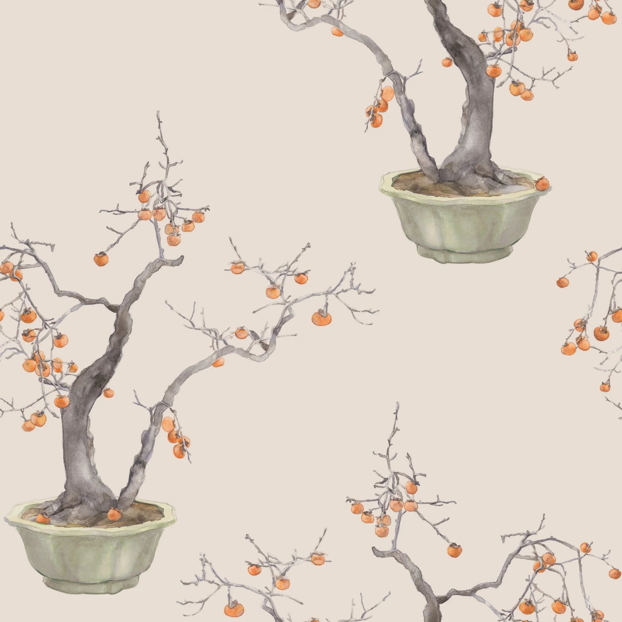 Cole & Son Shinrin Yoku , Kaki Persimmon, Violet Patina