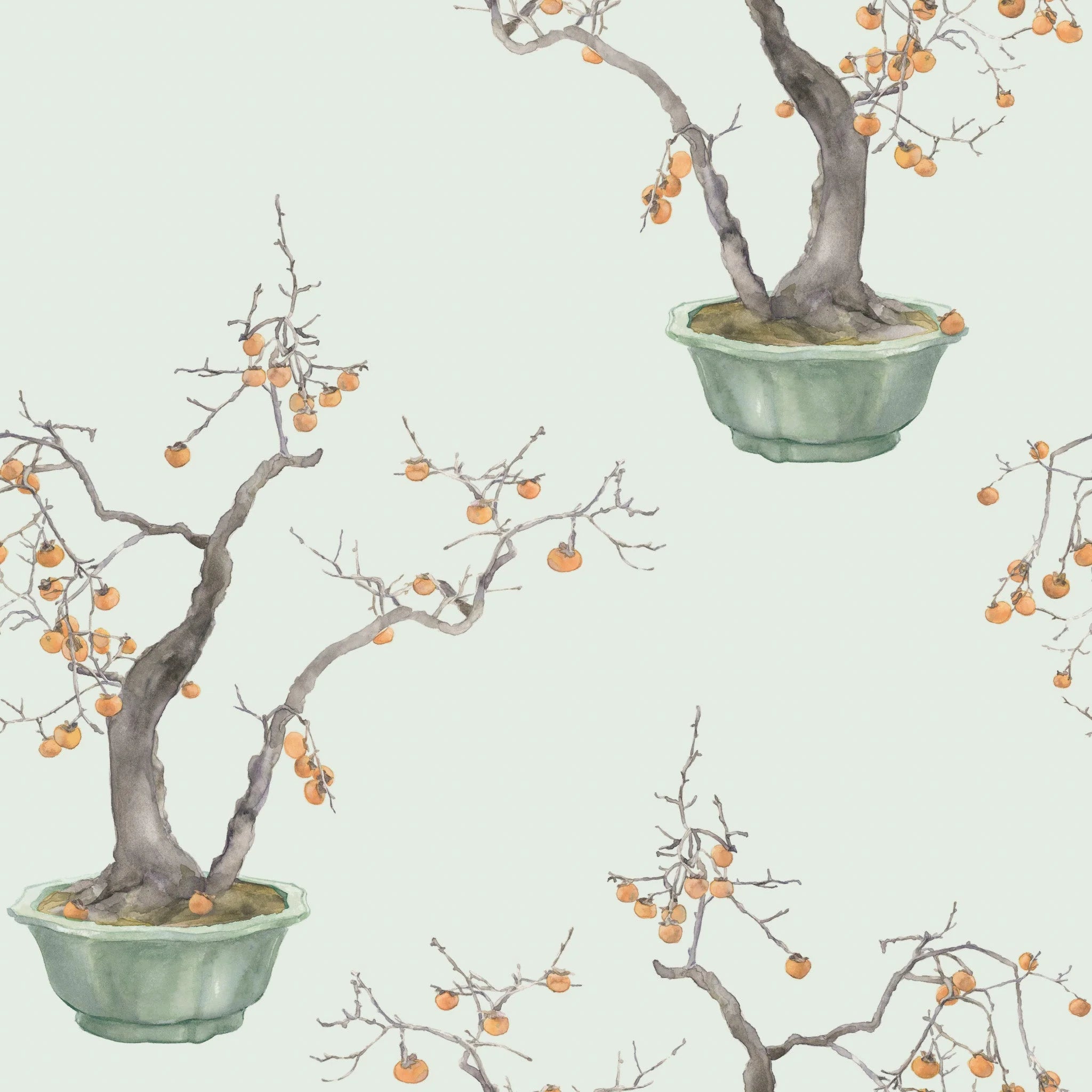 Cole & Son Shinrin Yoku , Kaki Persimmon,  Jade Green & Marigold