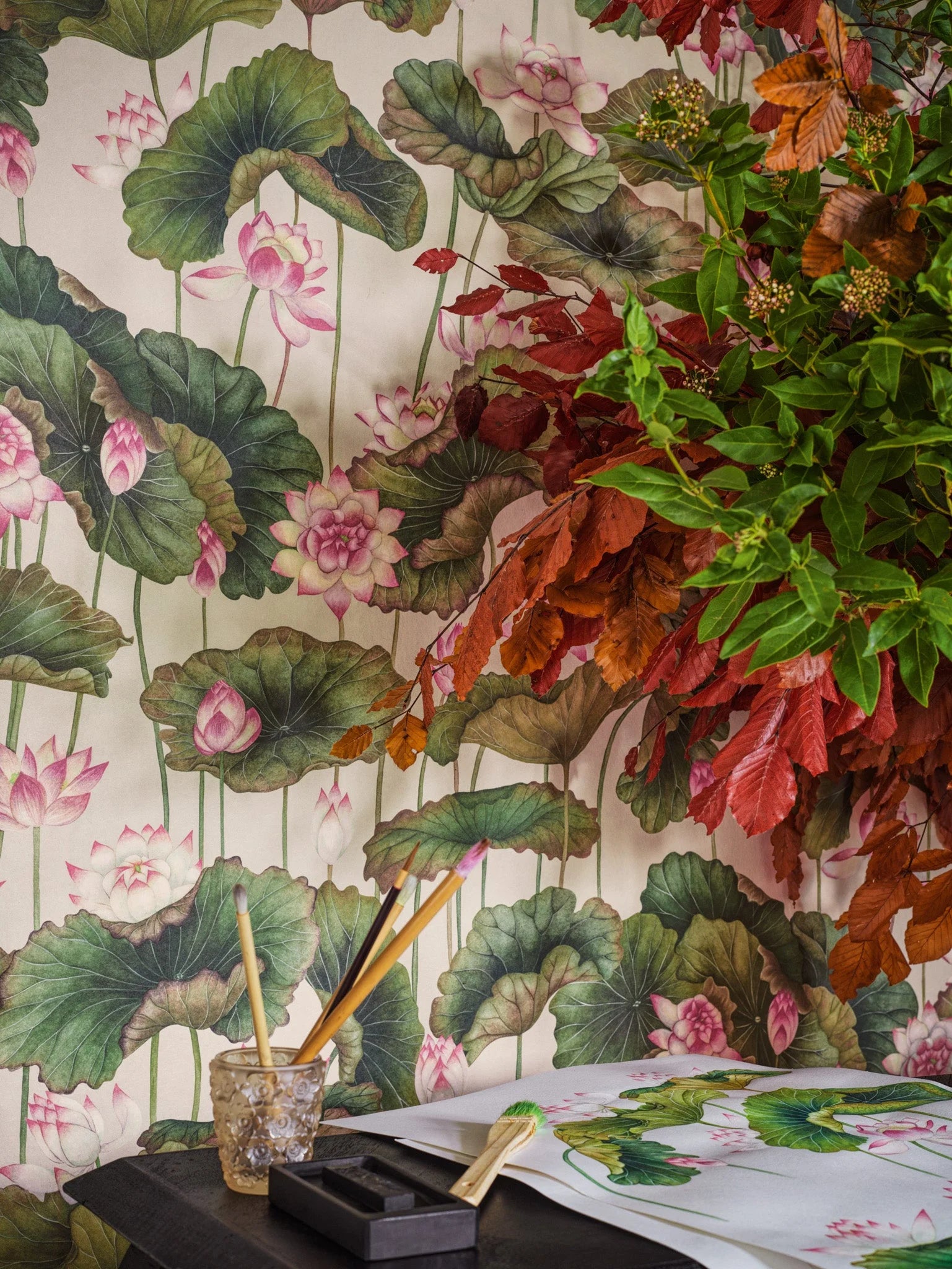 Cole & Son Shinrin Yoku , Lily Lotus, Pink & White