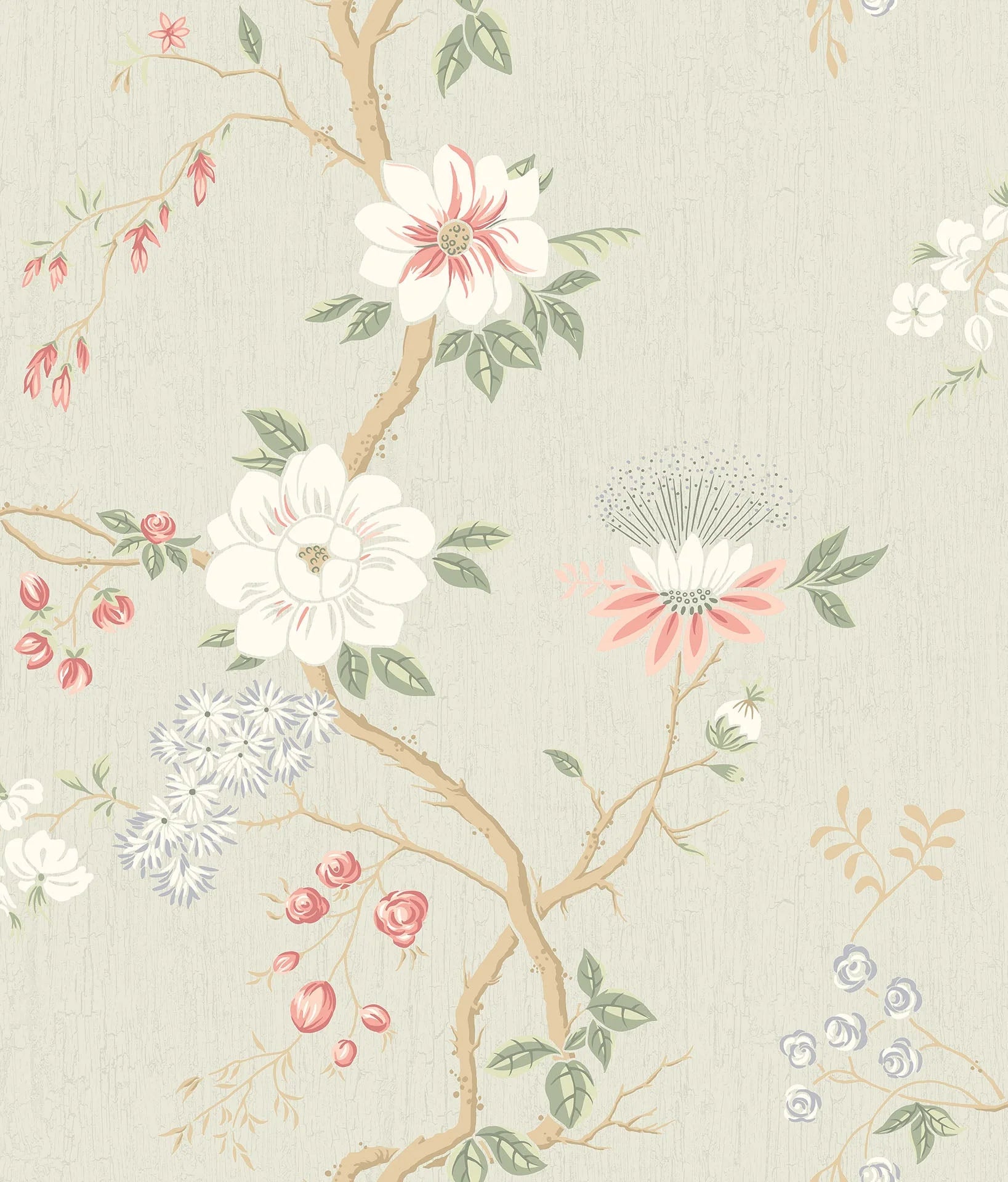 Cole & Son Botanical - Botanica, Camellia,  Coral & Duck Egg on Eau du Nil