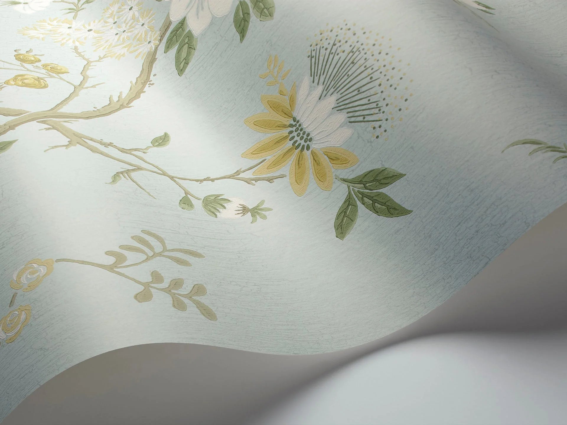Cole & Son Botanical - Botanica, Camellia, Lemon & Sage on Sea Foam