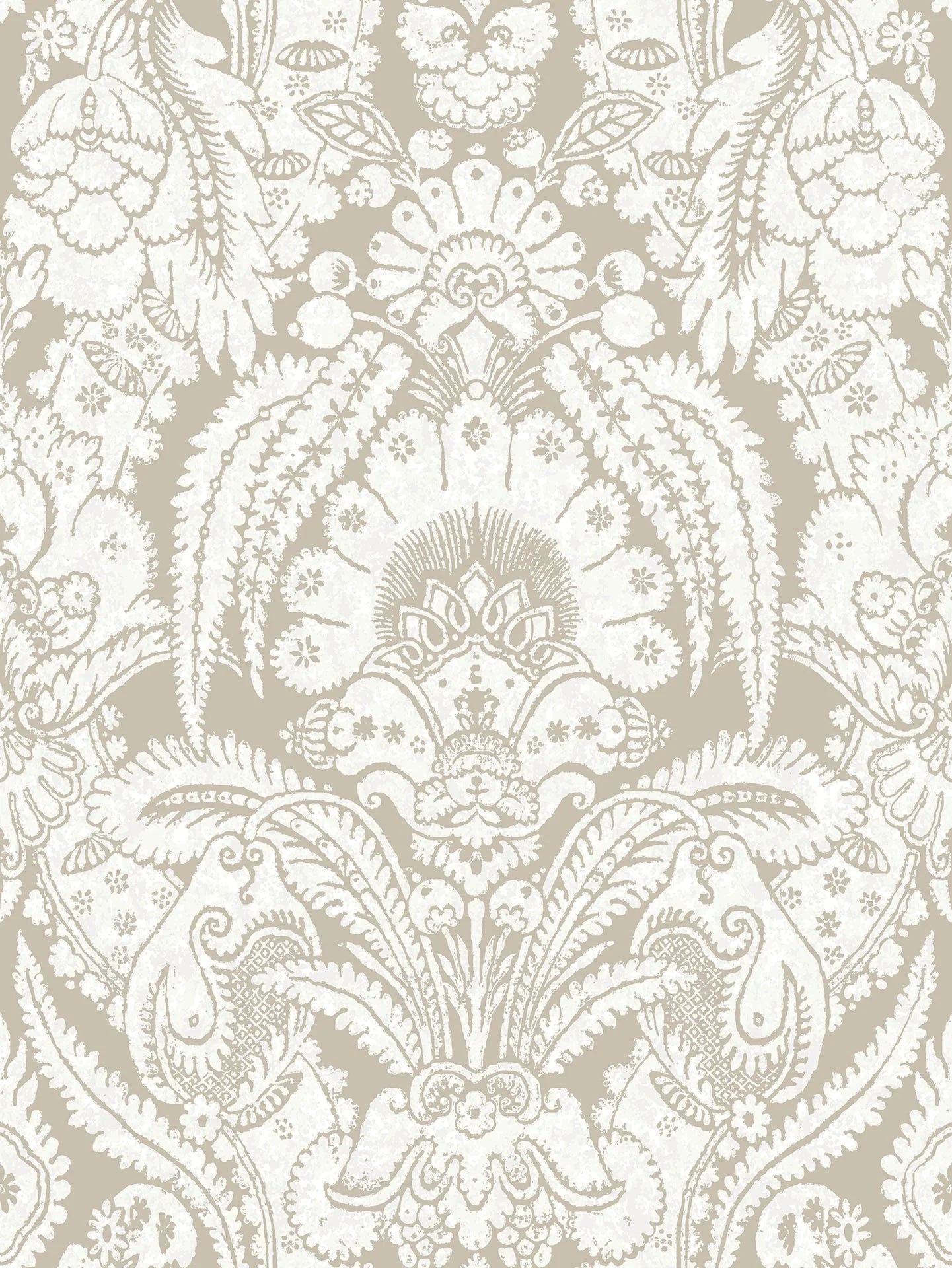 Cole & Son, Albemarie, Chatterton, Chalk on Taupe
