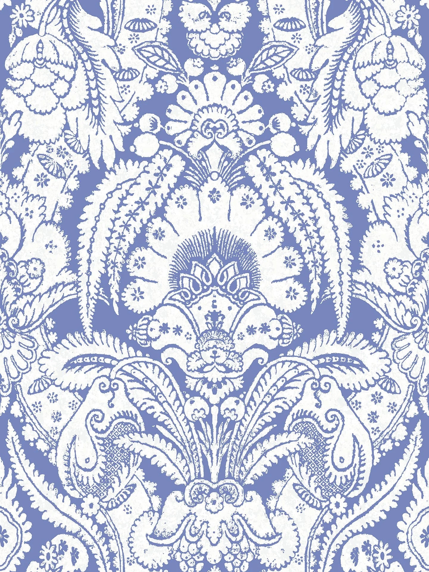 Cole & Son, Albemarie, Chatterton, White on Hyacinth Blue