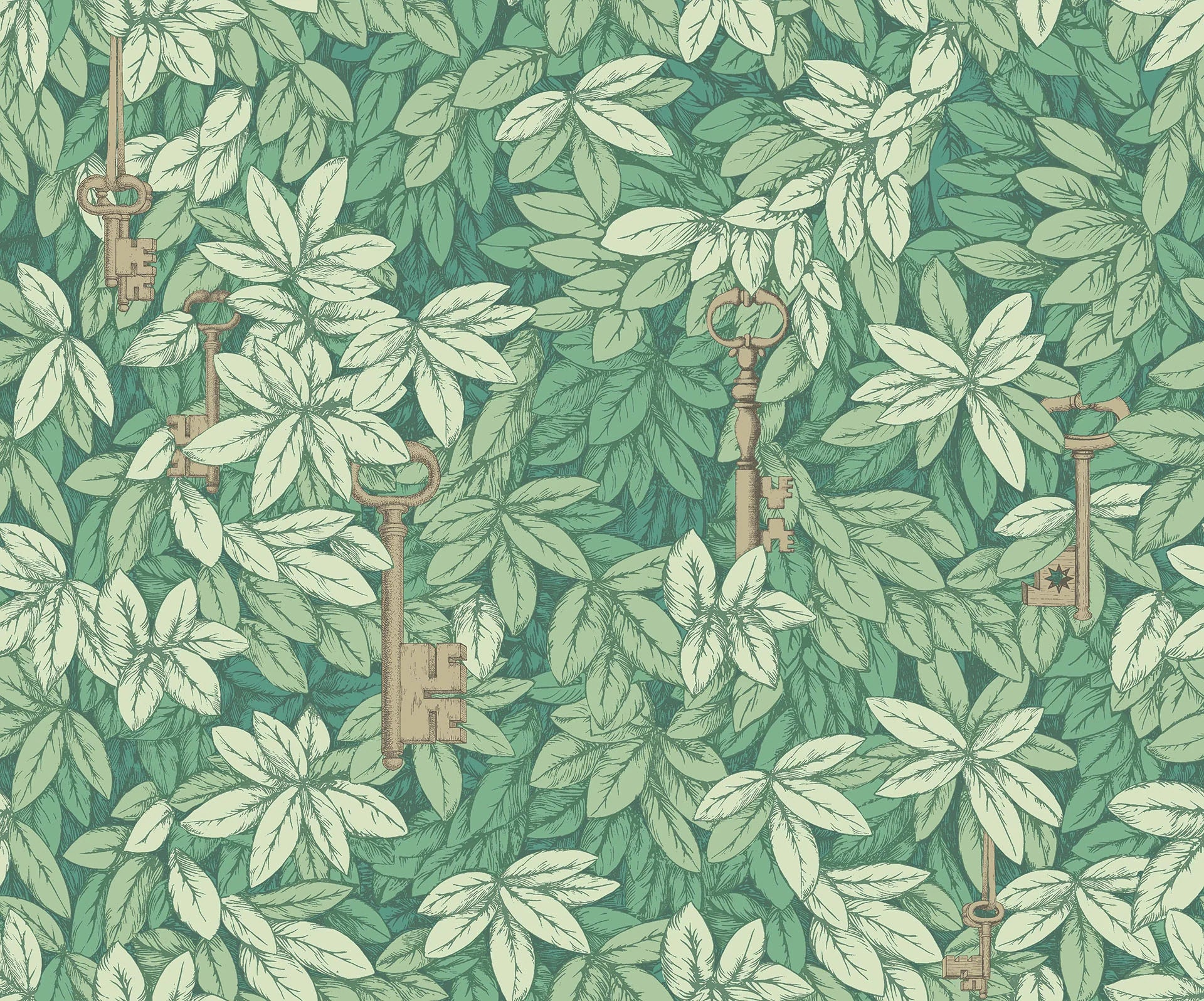 Cole & Son Fornasetti Chiavi Segrete, Forest Green