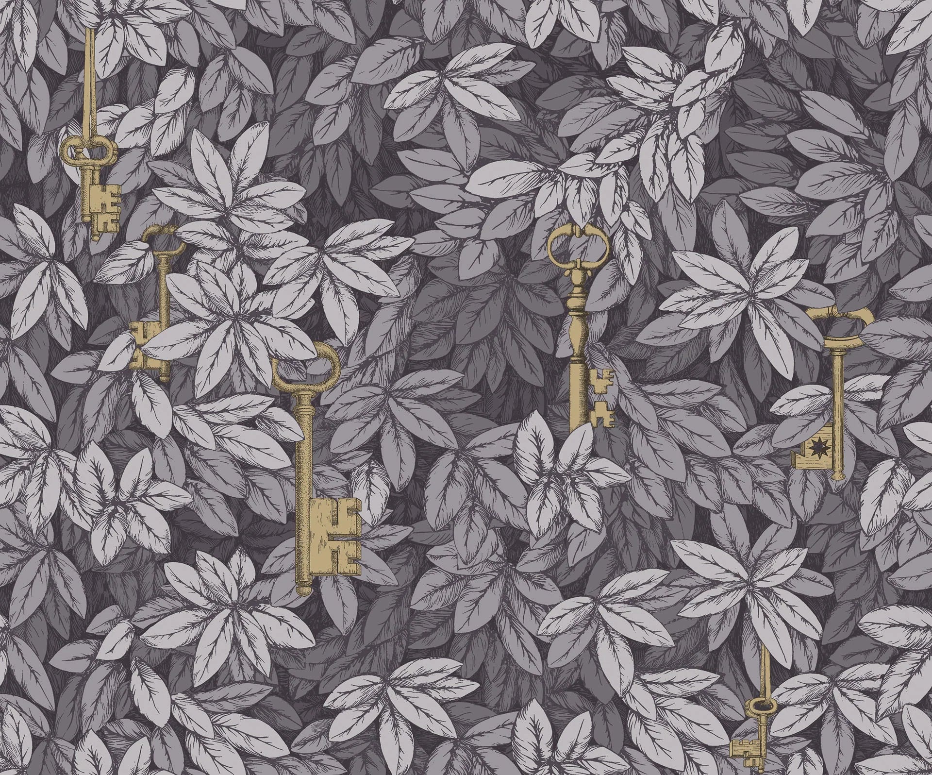 Cole & Son Fornasetti Chiavi Segrete, Slate Blue & Grey