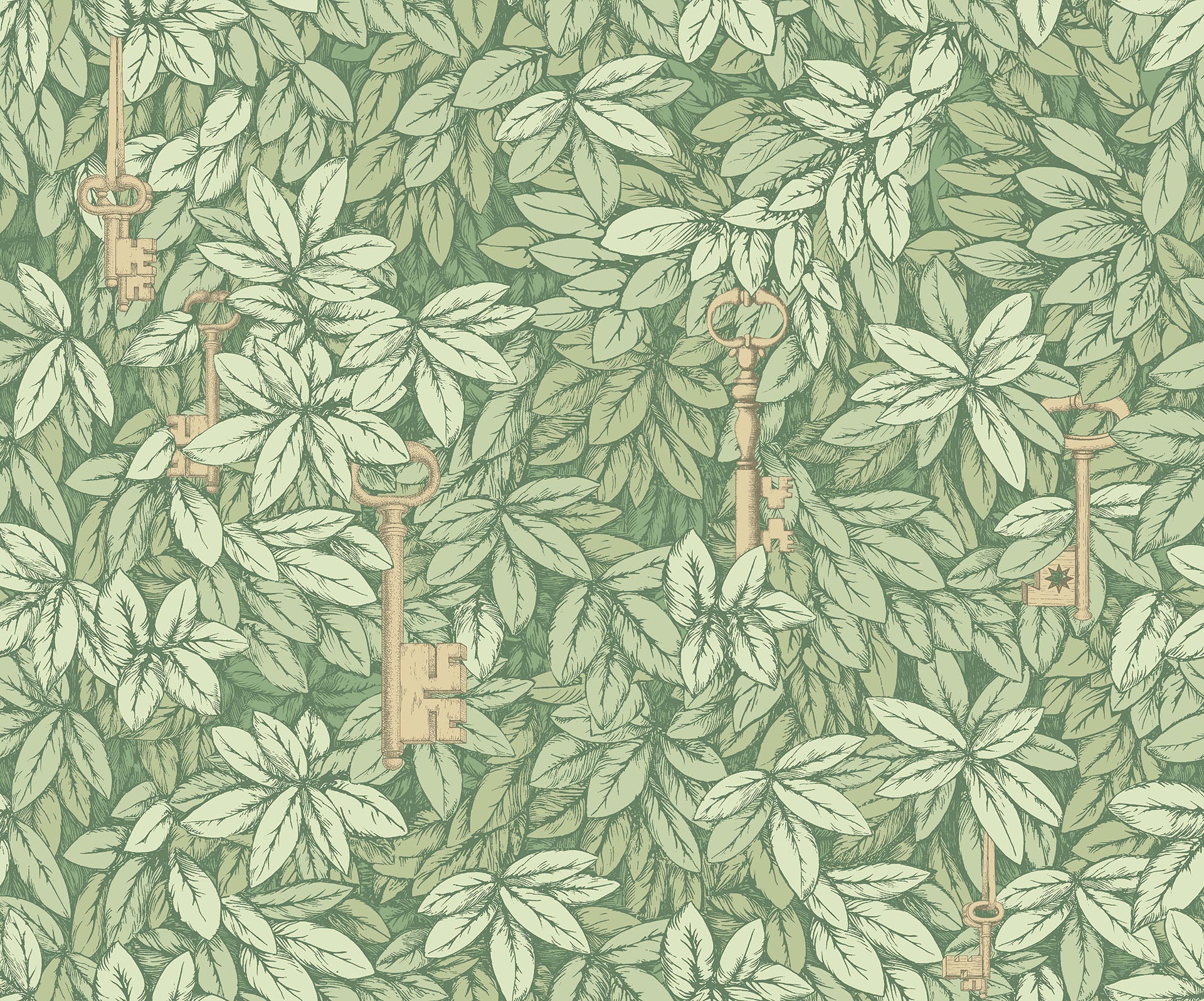 Cole & Son Fornasetti Chiavi Segrete, Olive