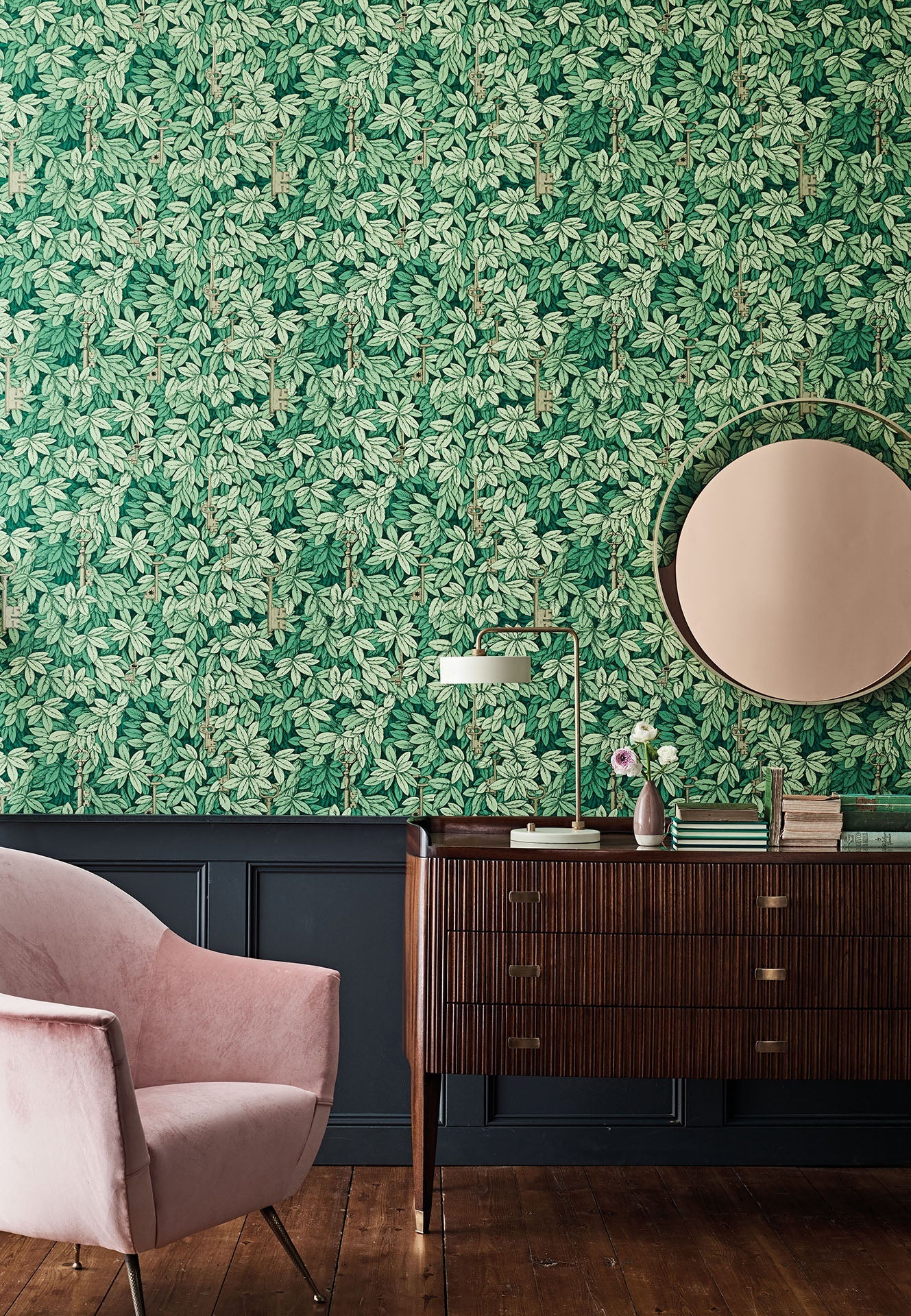 Cole & Son Fornasetti Chiavi Segrete, Forest Green