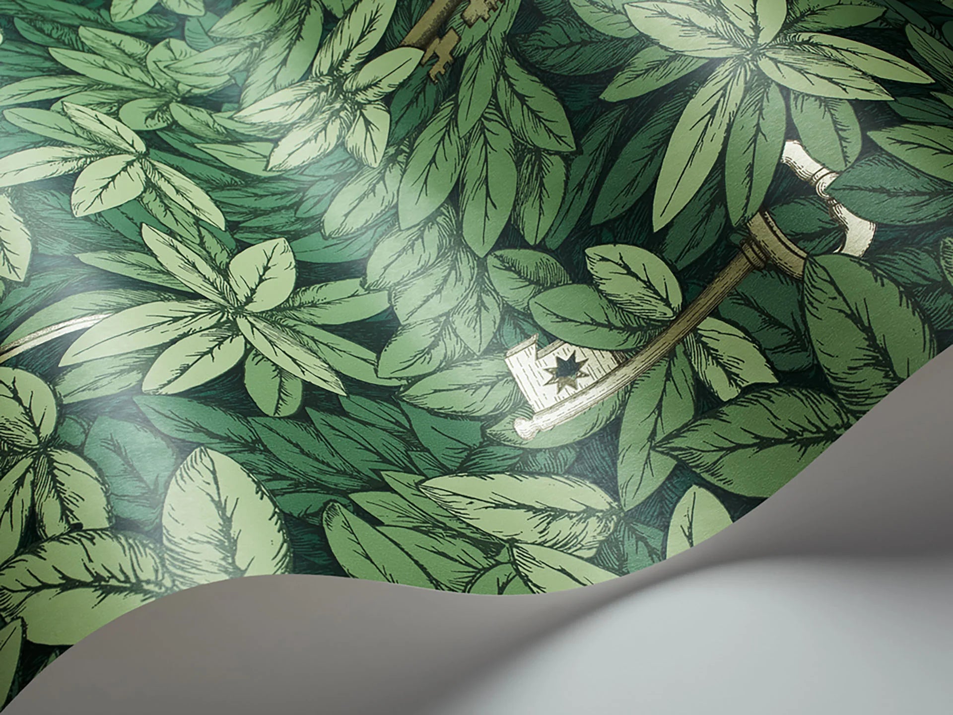 Cole & Son Fornasetti Chiavi Segrete, Forest Green