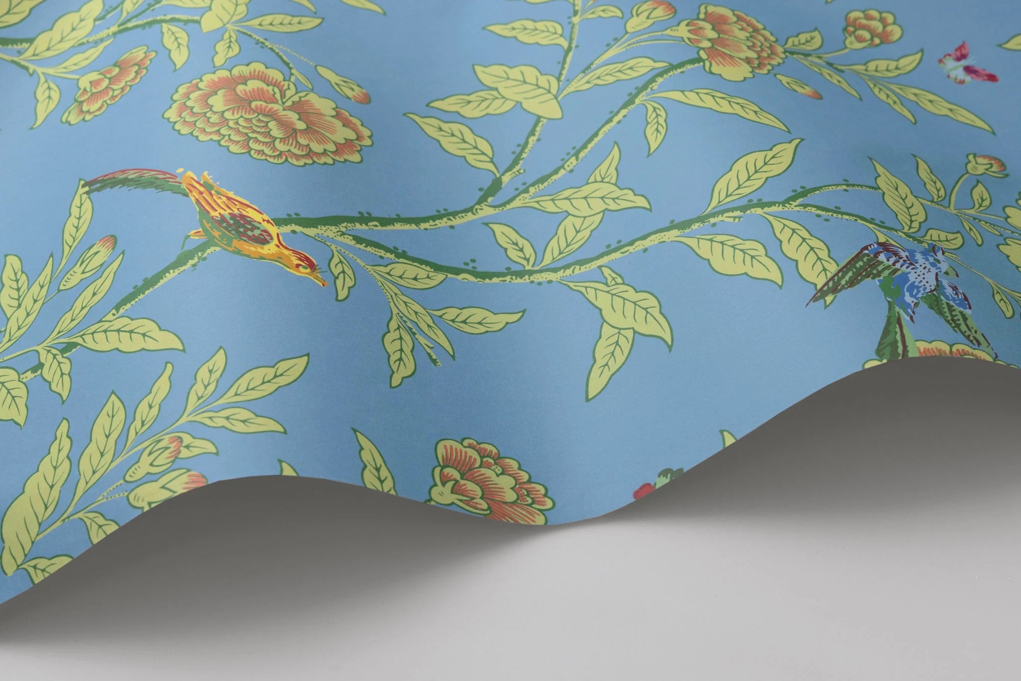 Cole & Son, Classics Vol I,Roseberry with Birds, Hyacinth Blue