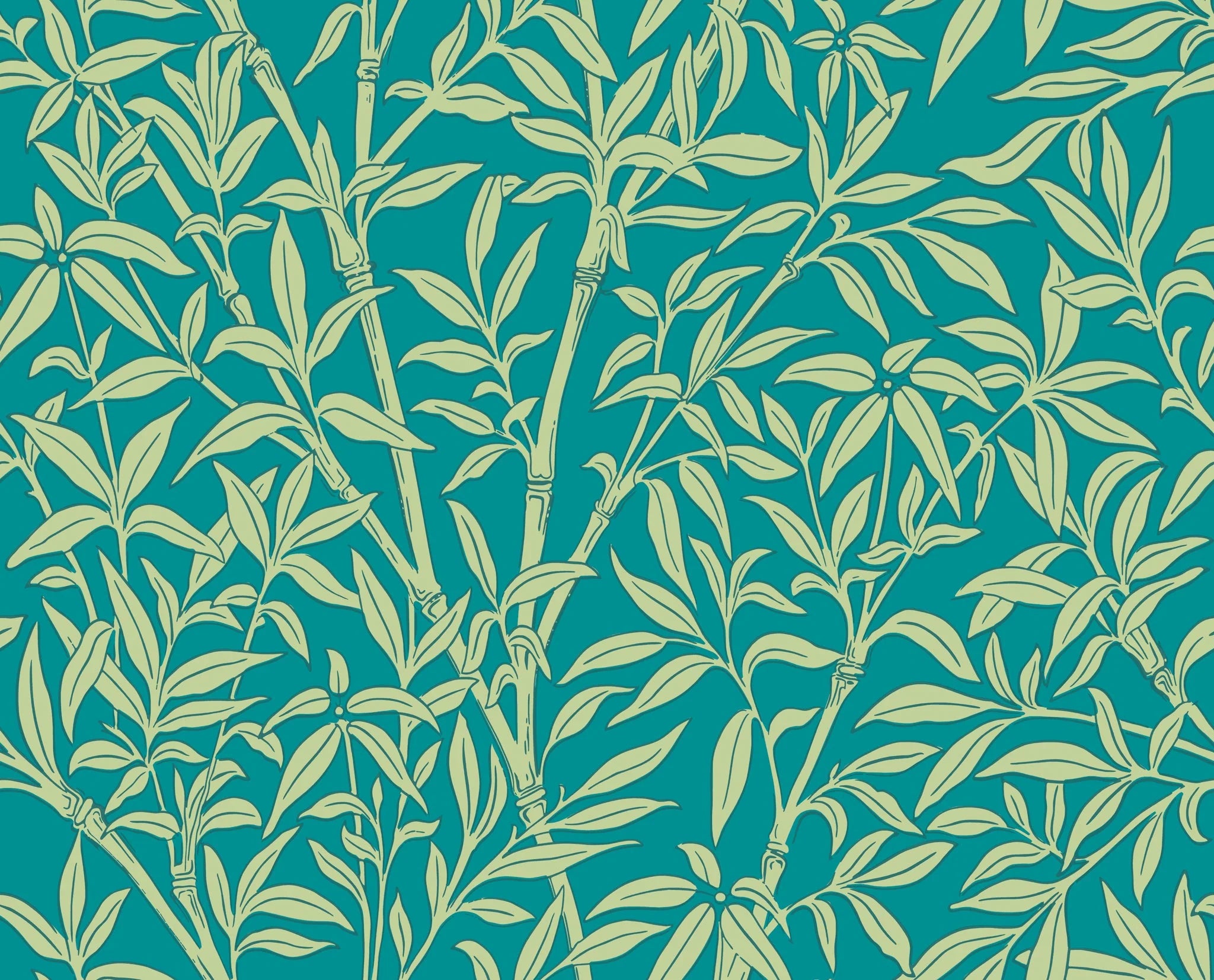 Cole & Son, Classics Vol I, Bamboo Forest, Pistachio on Petrol