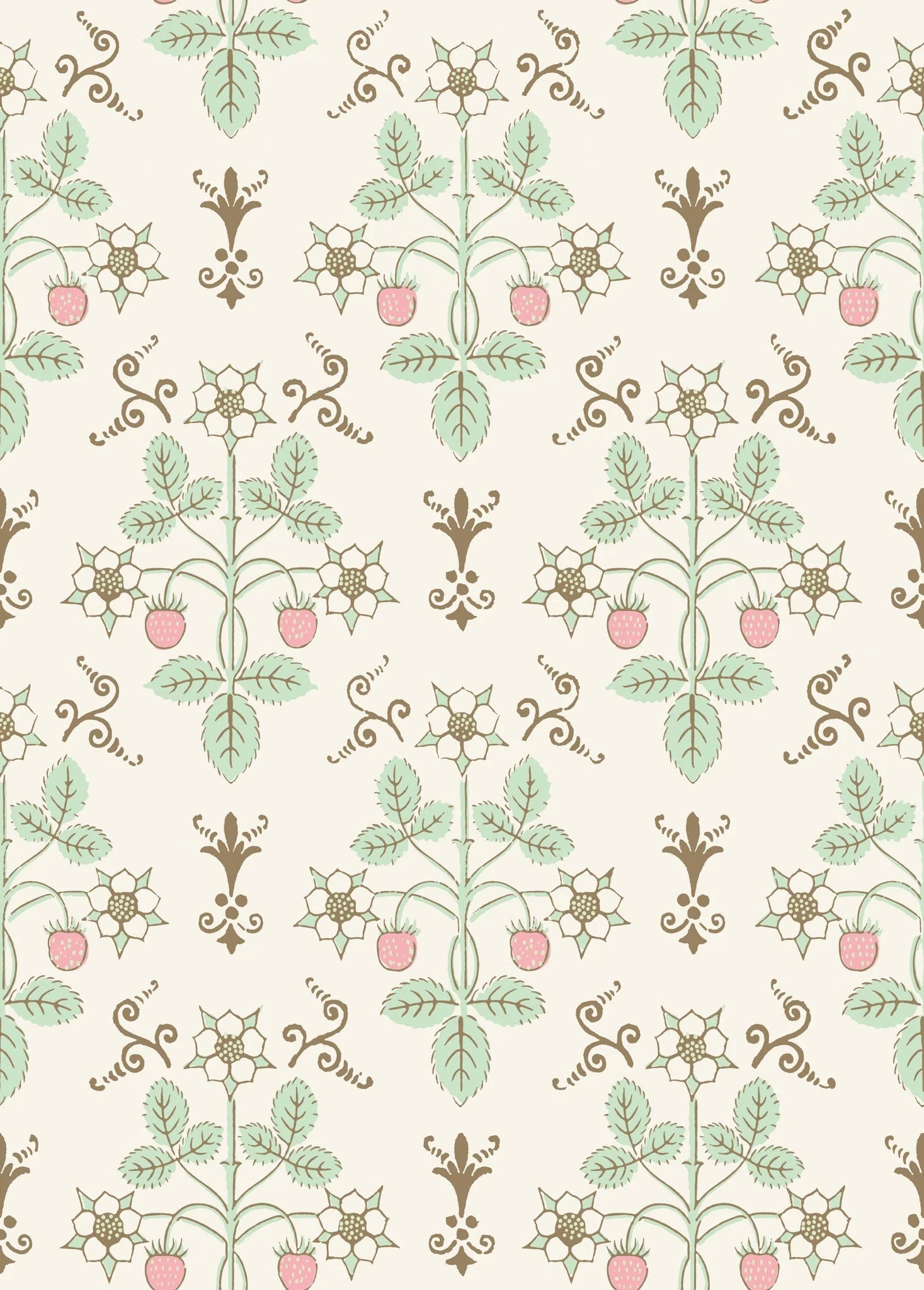 Cole & Son, Classics Vol I, Strawberry, Blush & Mint on Pastel