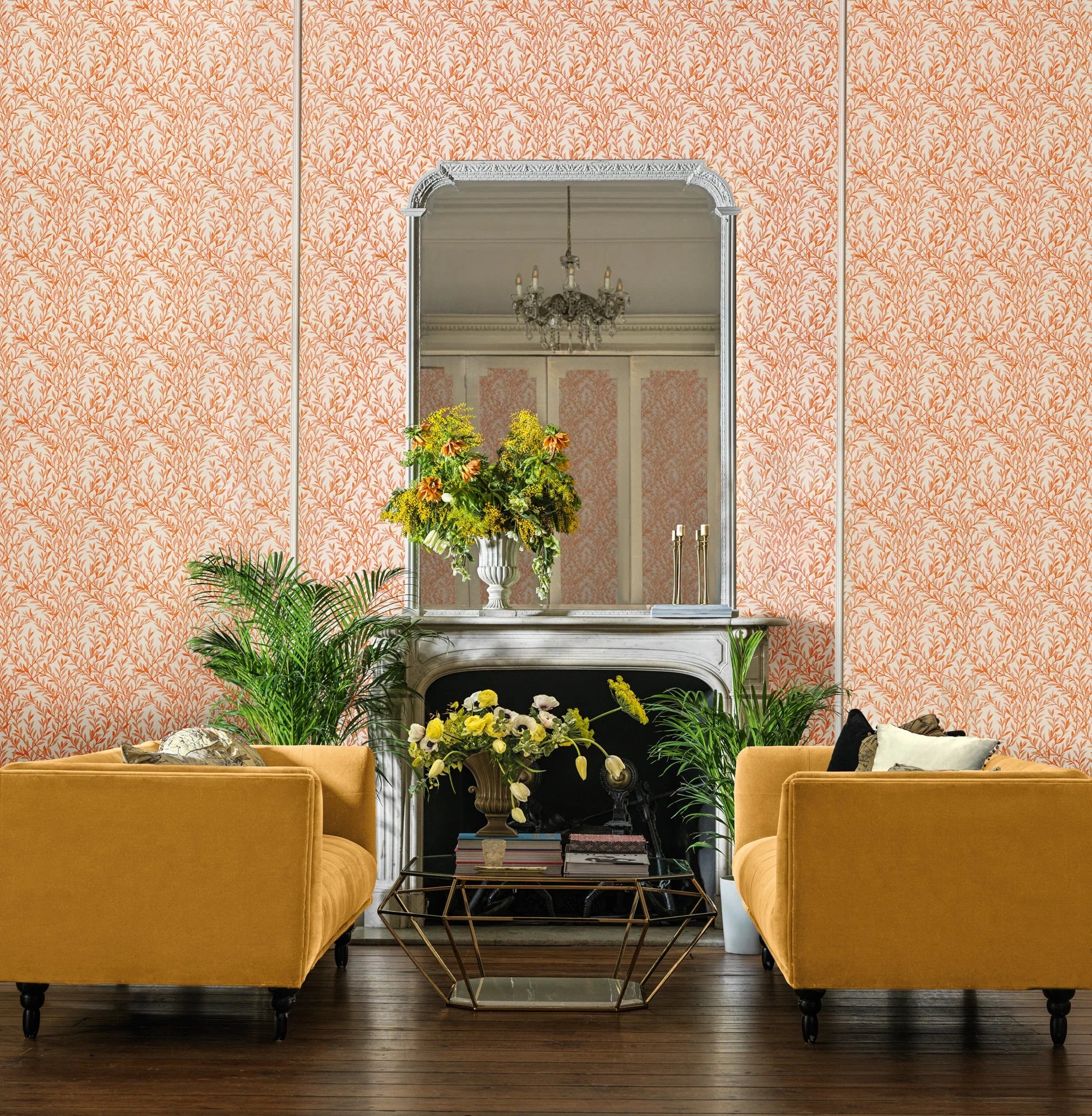 Cole & Son, Classics Vol I, Willow Branch, Tangerine on Cream