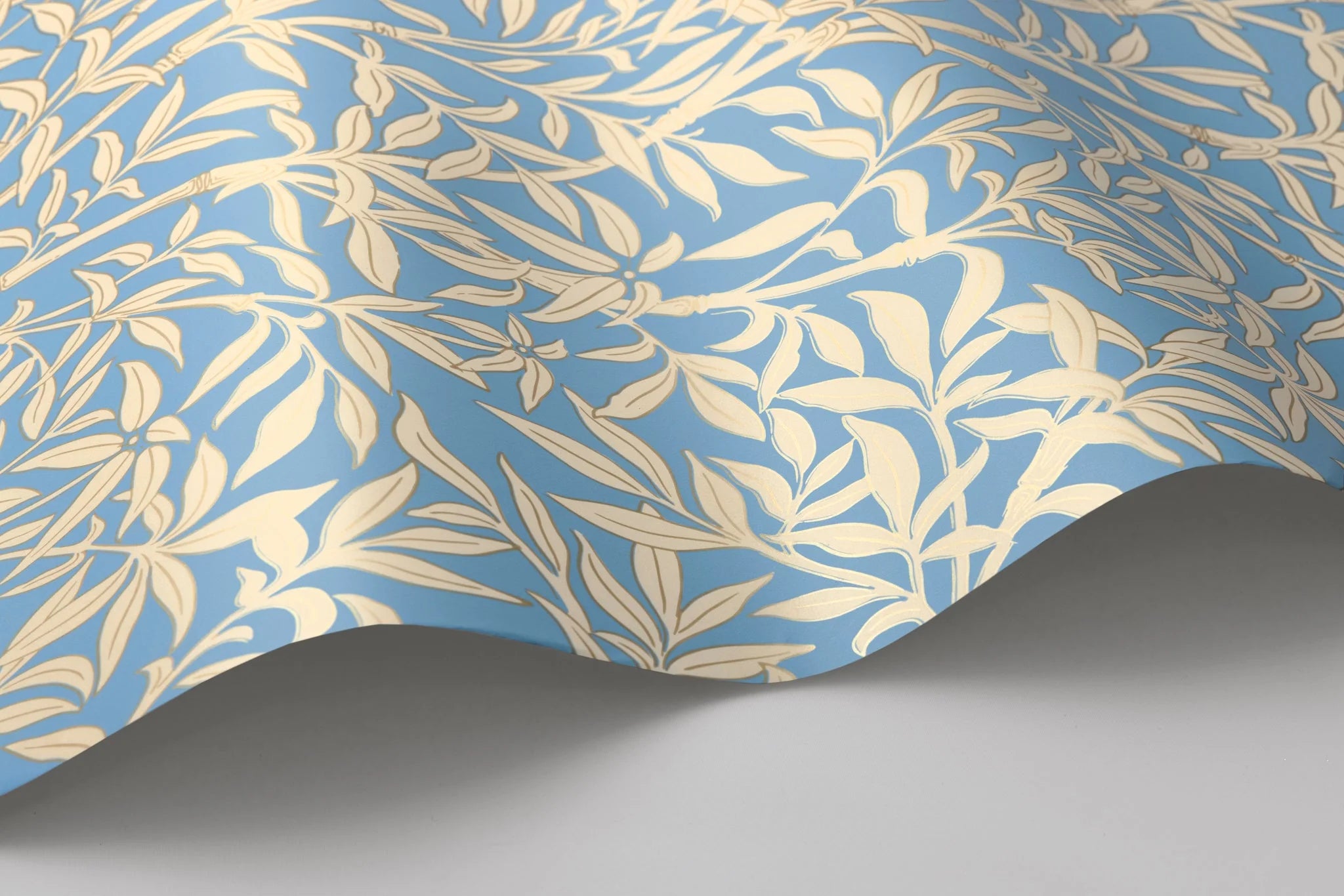 Cole & Son, Classics Vol I, Bamboo Forest, Buttercup Yellow on Cornflower Blue