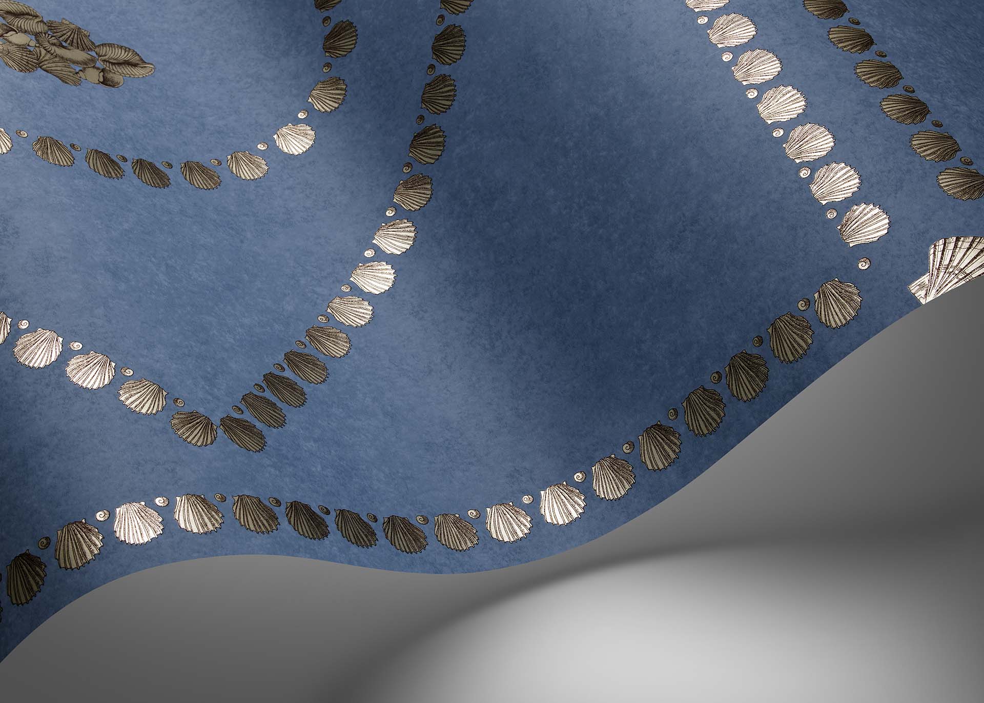Cole & Son Fornasetti Senza Tempo II,  Conchiglie, Gilver on Denim