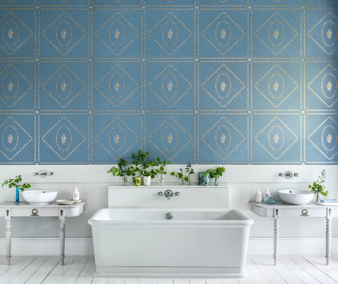 Cole & Son Fornasetti Senza Tempo II,  Conchiglie, Gilver on Denim