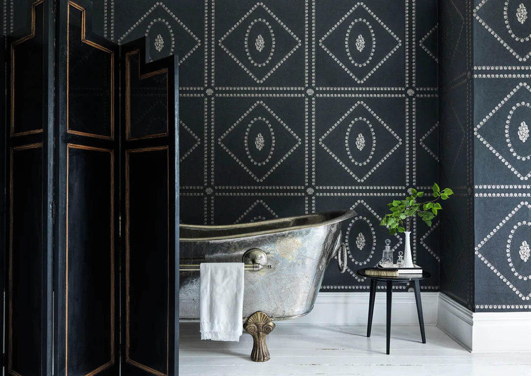 Cole & Son Fornasetti Senza Tempo II,  Conchiglie,Soft Gold on Charcoal