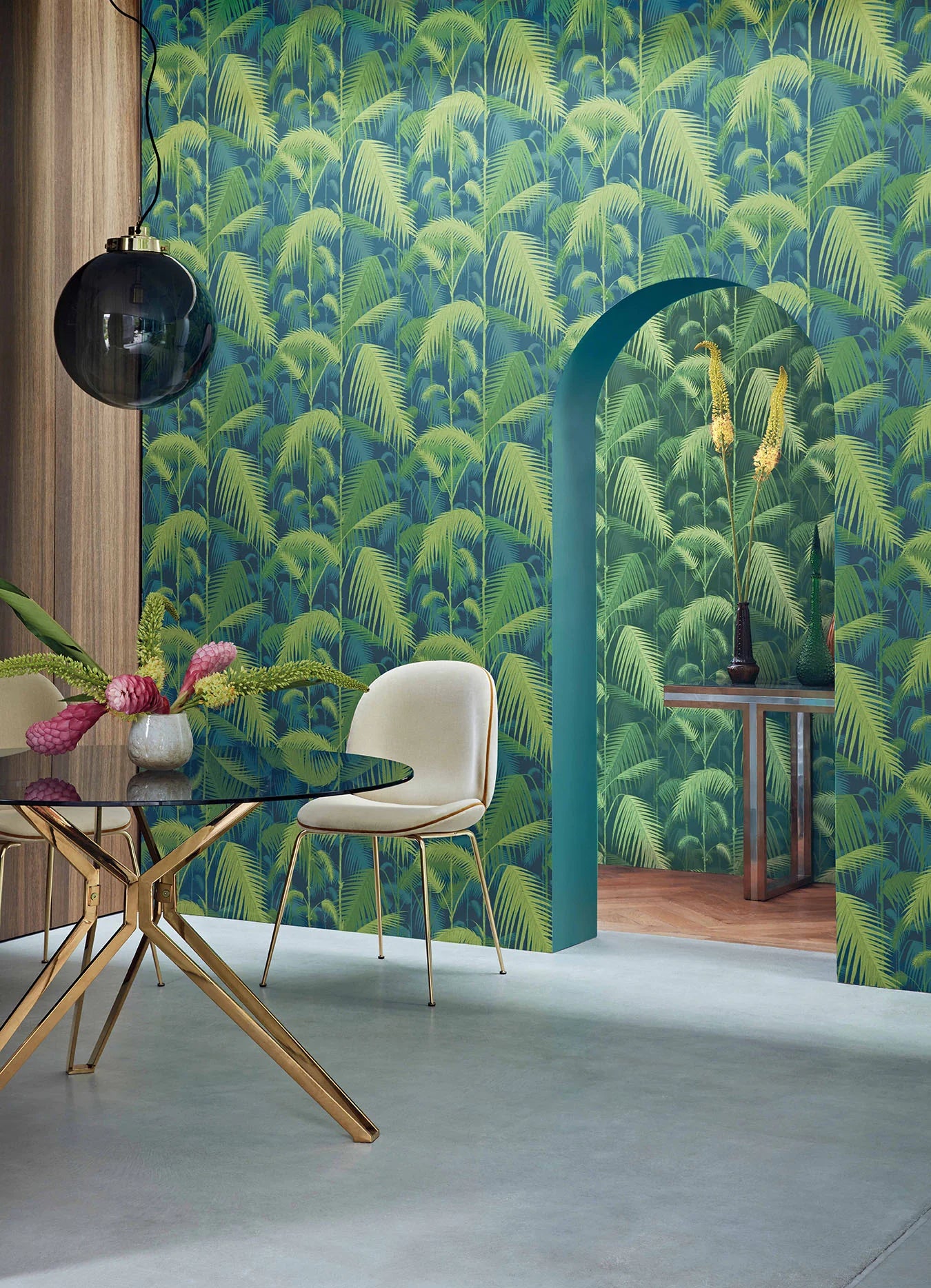 Cole & Son Icons Palm Jungle, Petrol & Lime