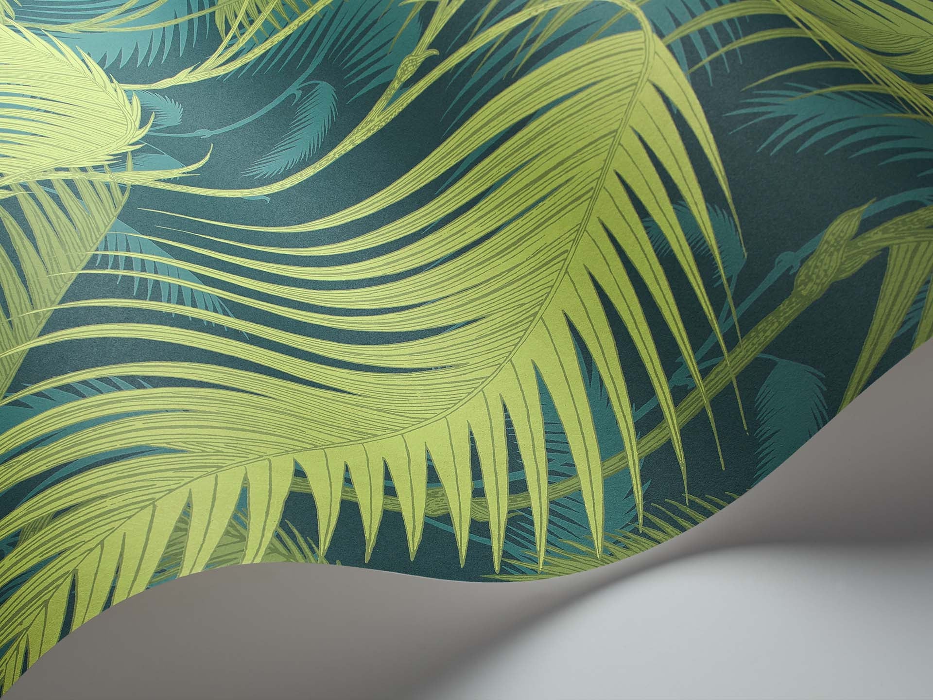 Cole & Son Icons Palm Jungle, Petrol & Lime