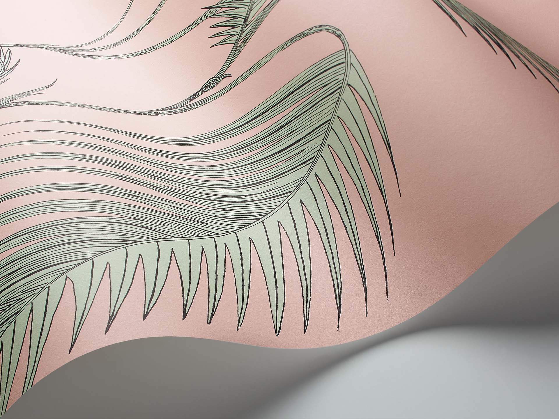 Cole & Son Icons Palm Leaves, Alabaster Pink & Mint