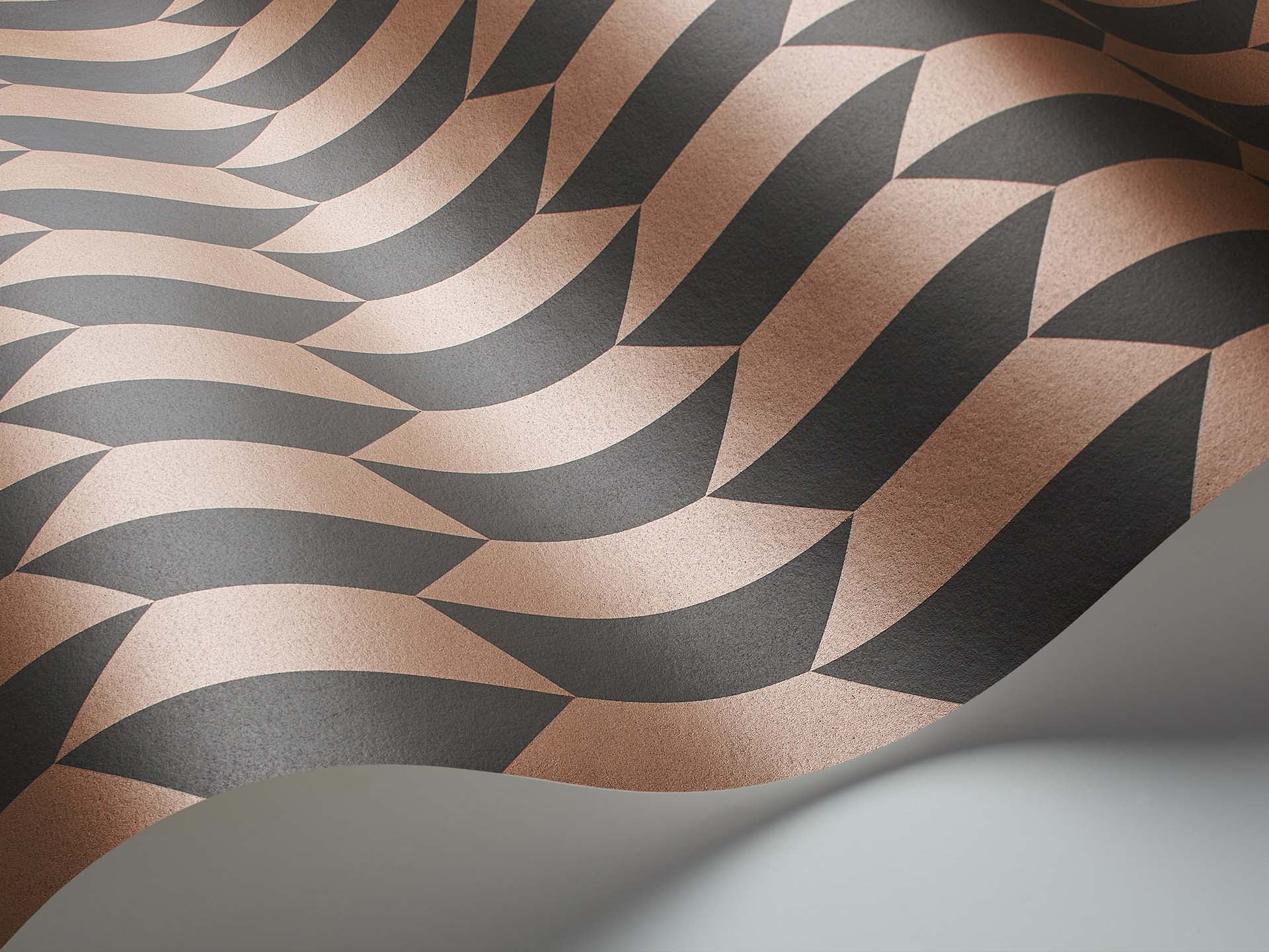Cole & Son Icons Petite Tile, Charcoal & Metallic Bronze