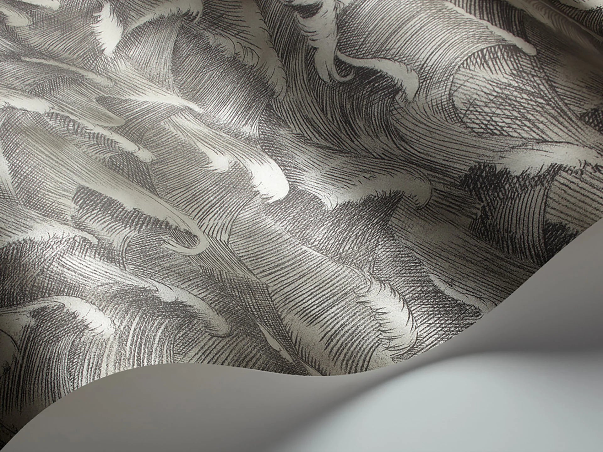 Cole & Son Whimsical Columbus, Metallic Silver & Soot