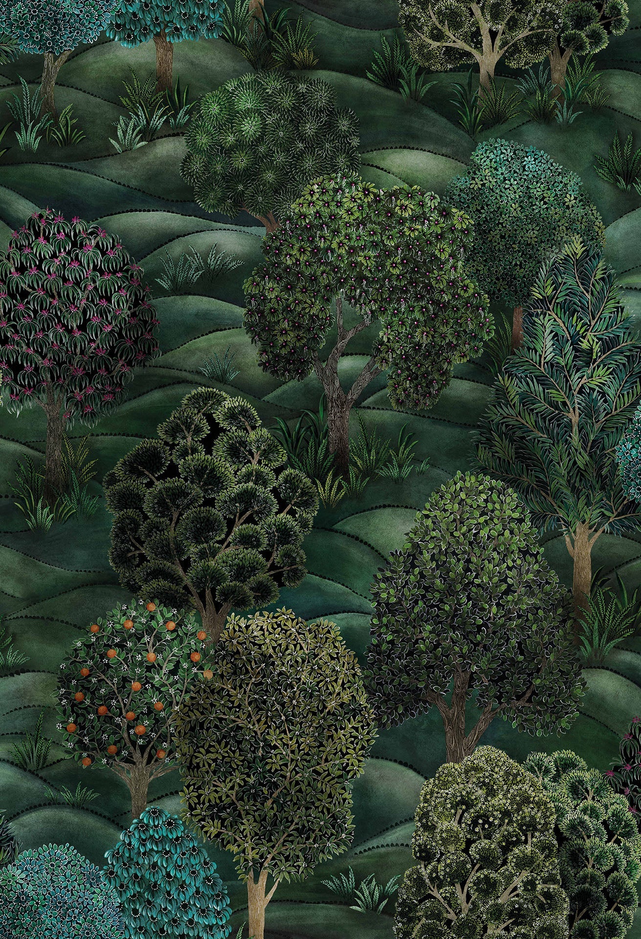 Cole & Son Botanical - Botanica, Forest, Forest Greens