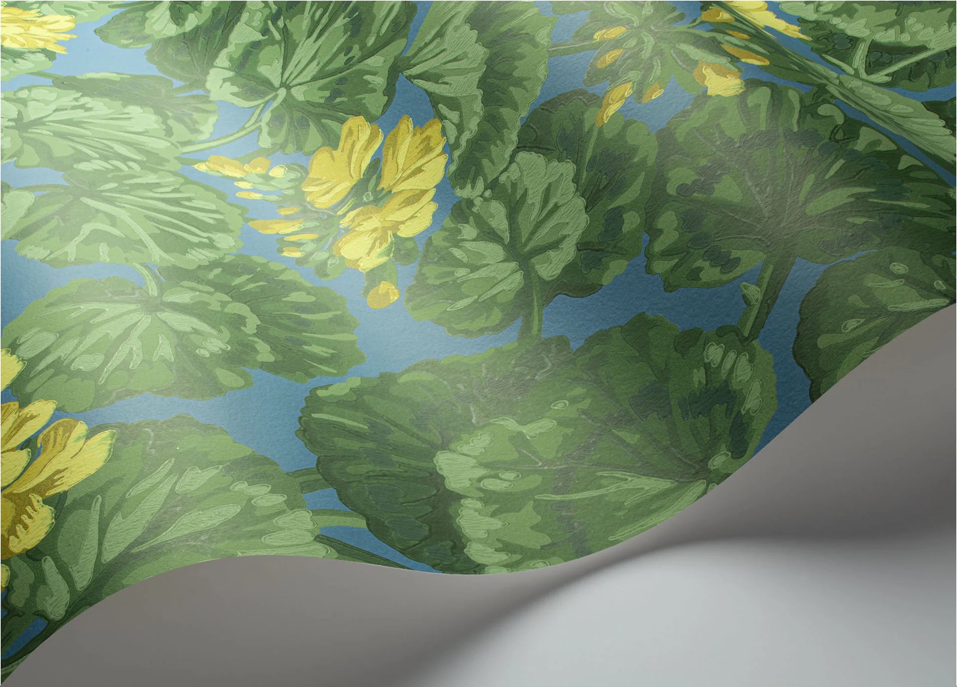 Cole & Son Seville Geranium, Lemon & Forest Greens on Electric Blue