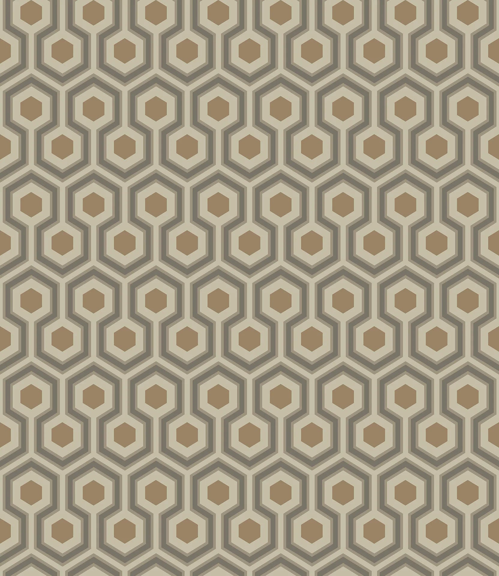 Cole & Son Contemporary Collection Hicks' Hexagon, Brons on Linen