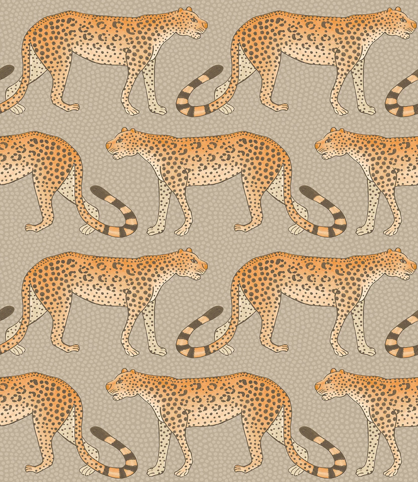 Cole & Son Ardmore Leopard Walk, Orange on Linen
