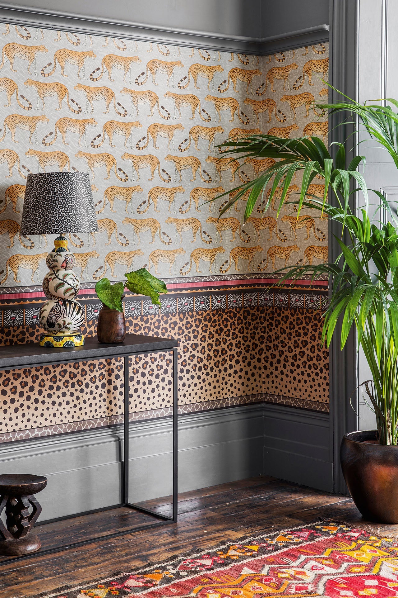 Cole & Son Ardmore Leopard Walk, Orange on Linen