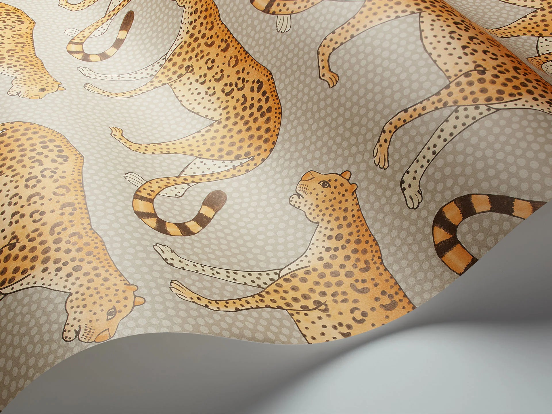 Cole & Son Ardmore Leopard Walk, Orange on Linen