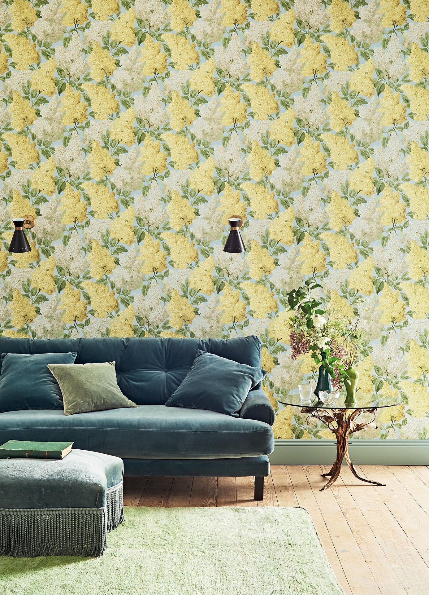 Cole & Son Botanical - Botanica, Lilac, Lemon & Soft Olive on Sea Foam
