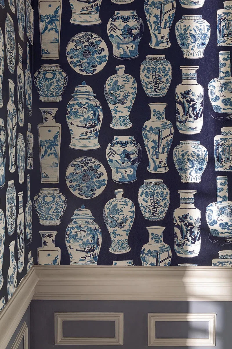 Pierre Frey Soleil Levant Qinghua Petit, Indigo