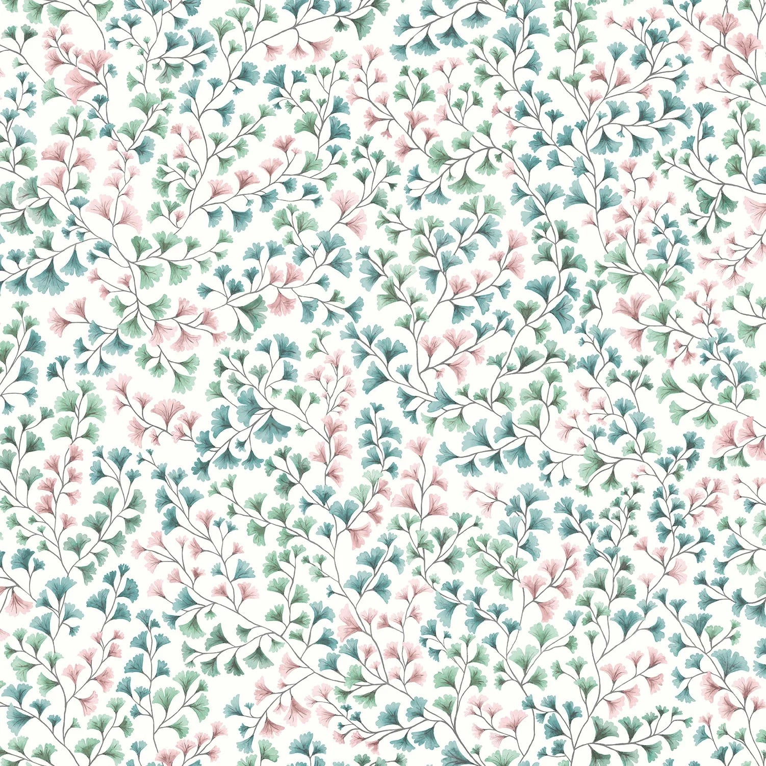 Cole & Son Botanical - Botanica, Maidenhair, Petrol, Alabaster & Mint