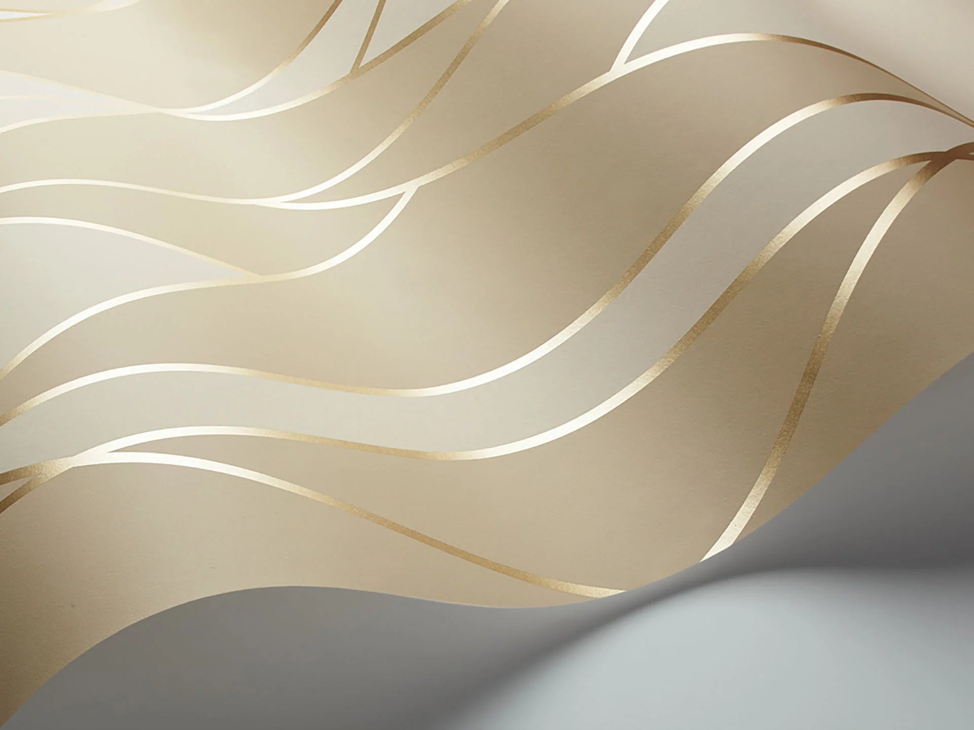 Cole & Son Geometric II Oblique, Sand & Metallic Gold
