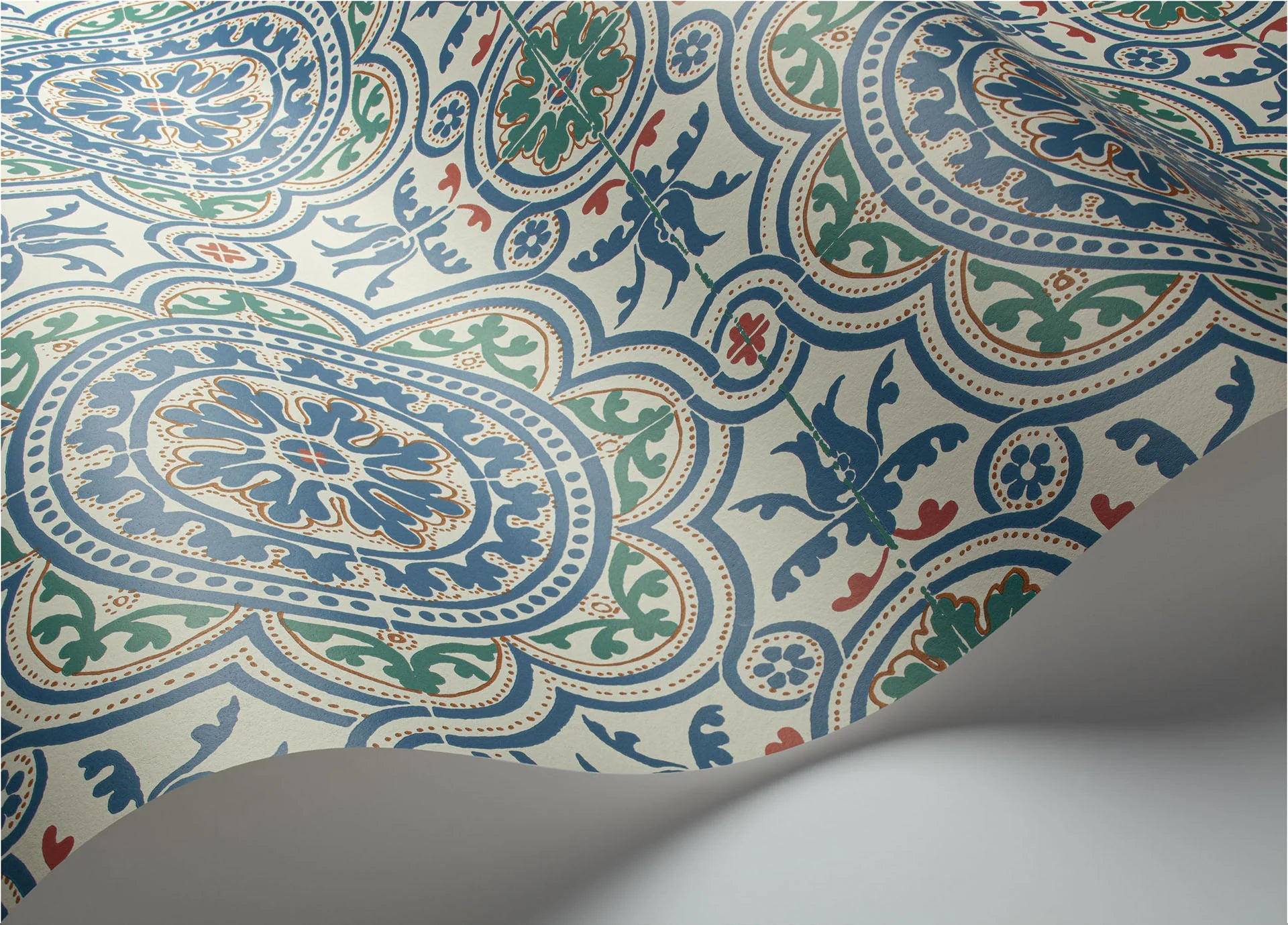 Cole & Son Seville Piccadilly, Denim & Rouge on Chalk