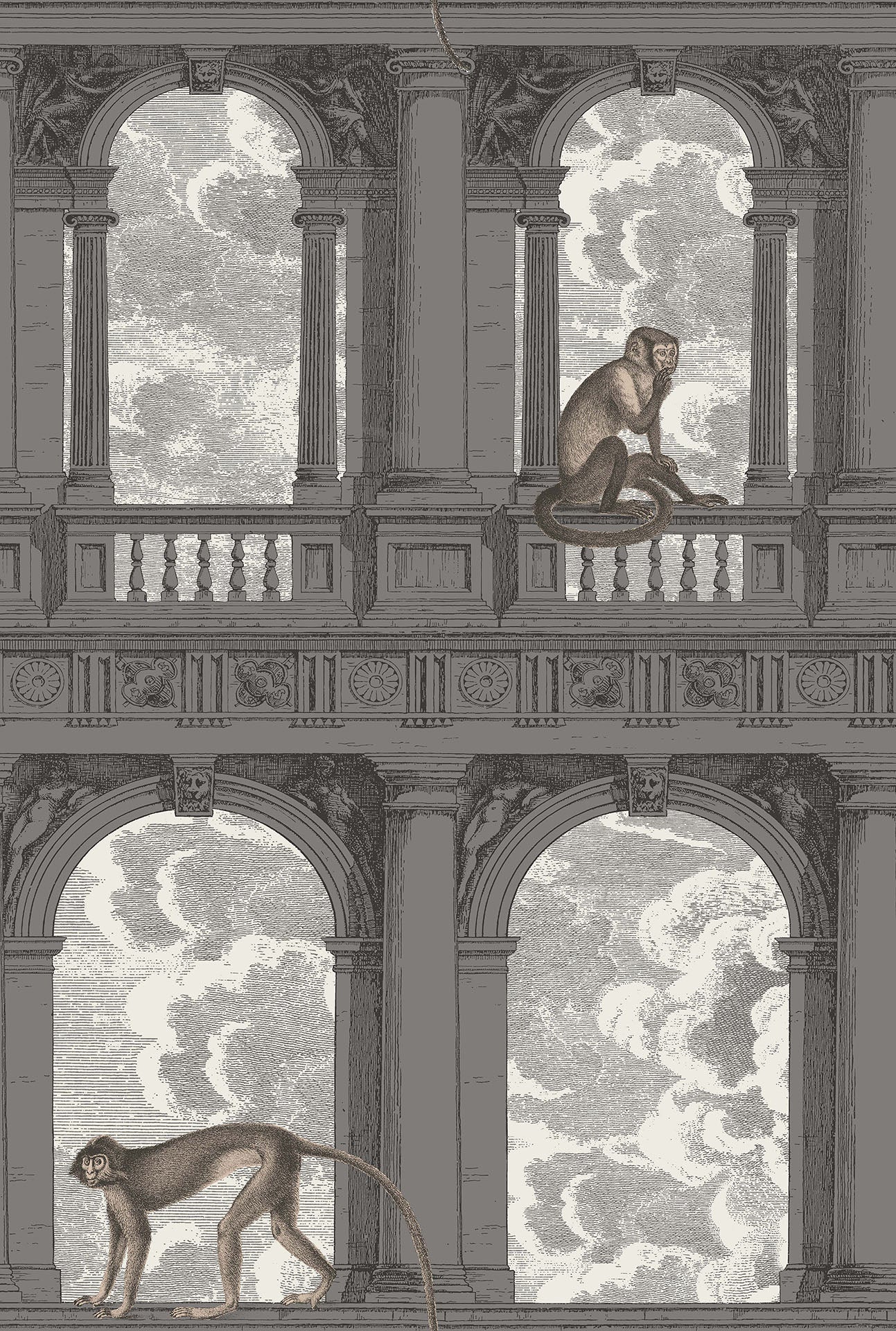 Cole & Son Fornasetti Procuratie con vista, Soot & Snow