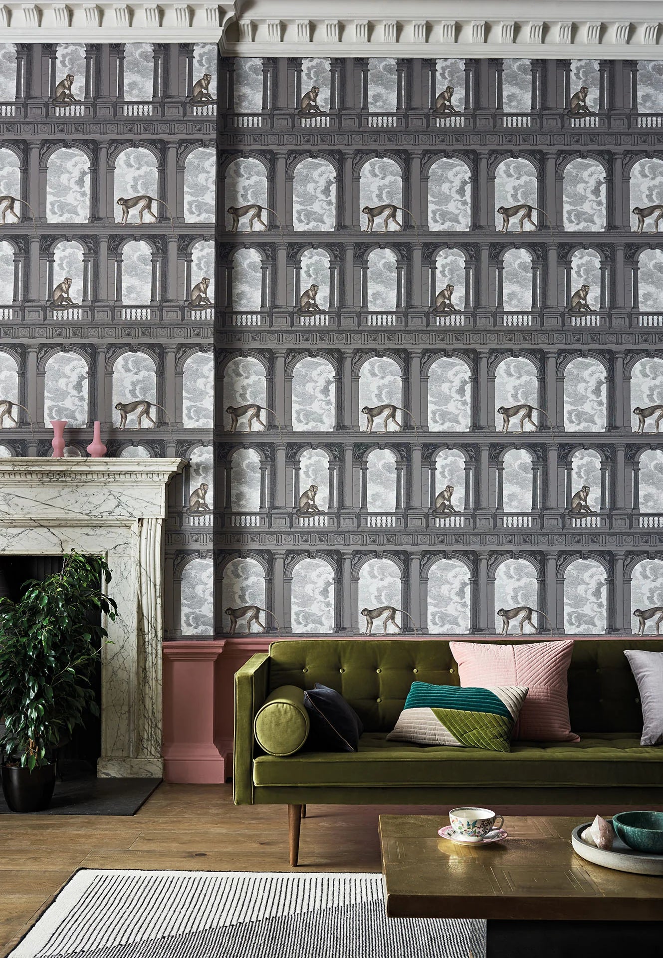 Cole & Son Fornasetti Procuratie con vista, Soot & Snow