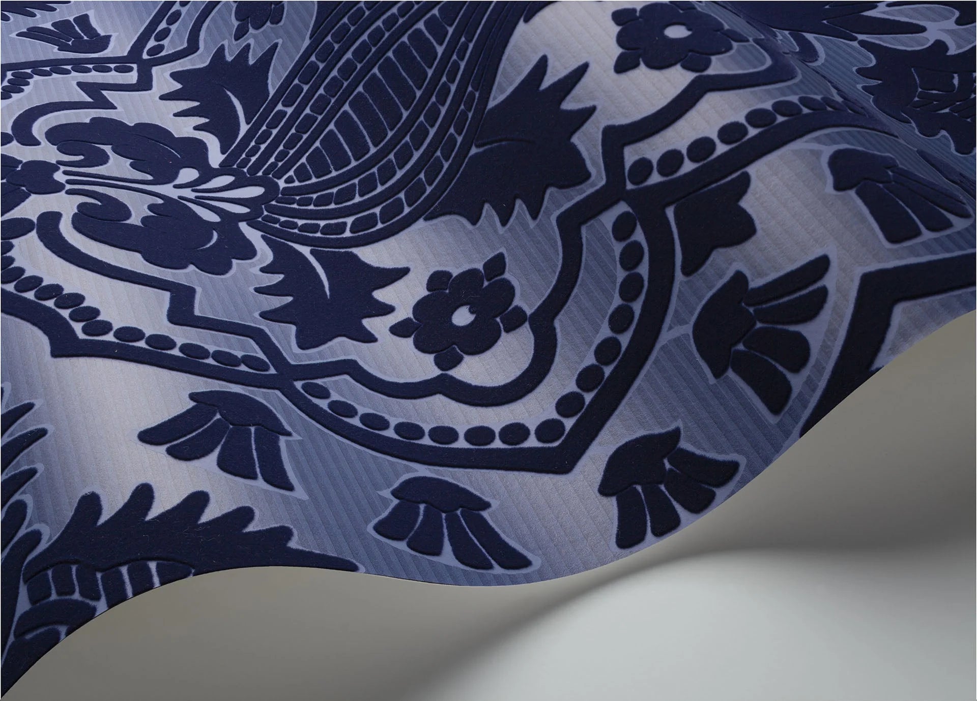 Cole & Son The Pearwood Collection.  Pugin Palace Flock,  Dark Hyacinth