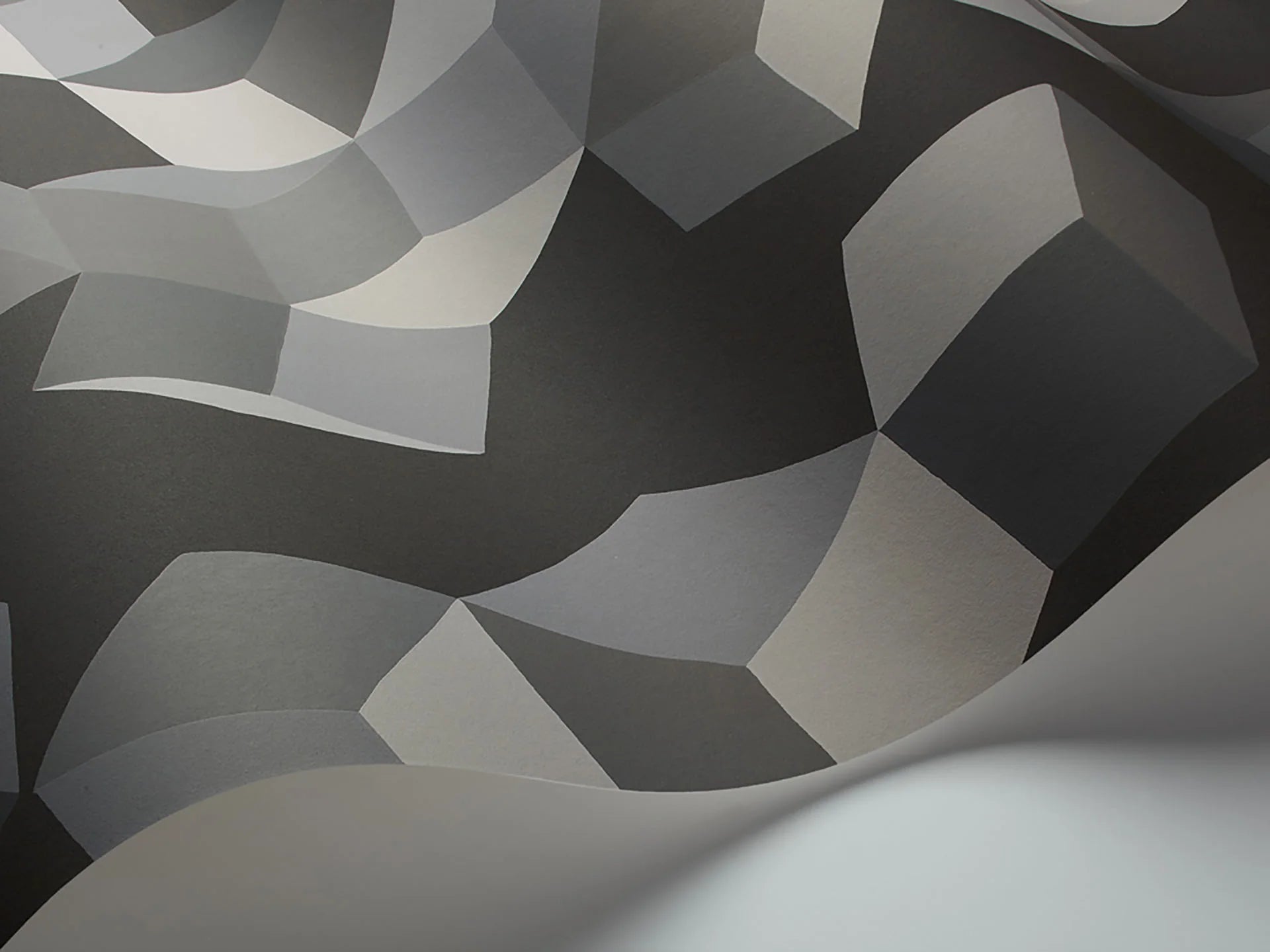 Cole & Son , Geometric II Puzzel Heath Grey on Charcoal
