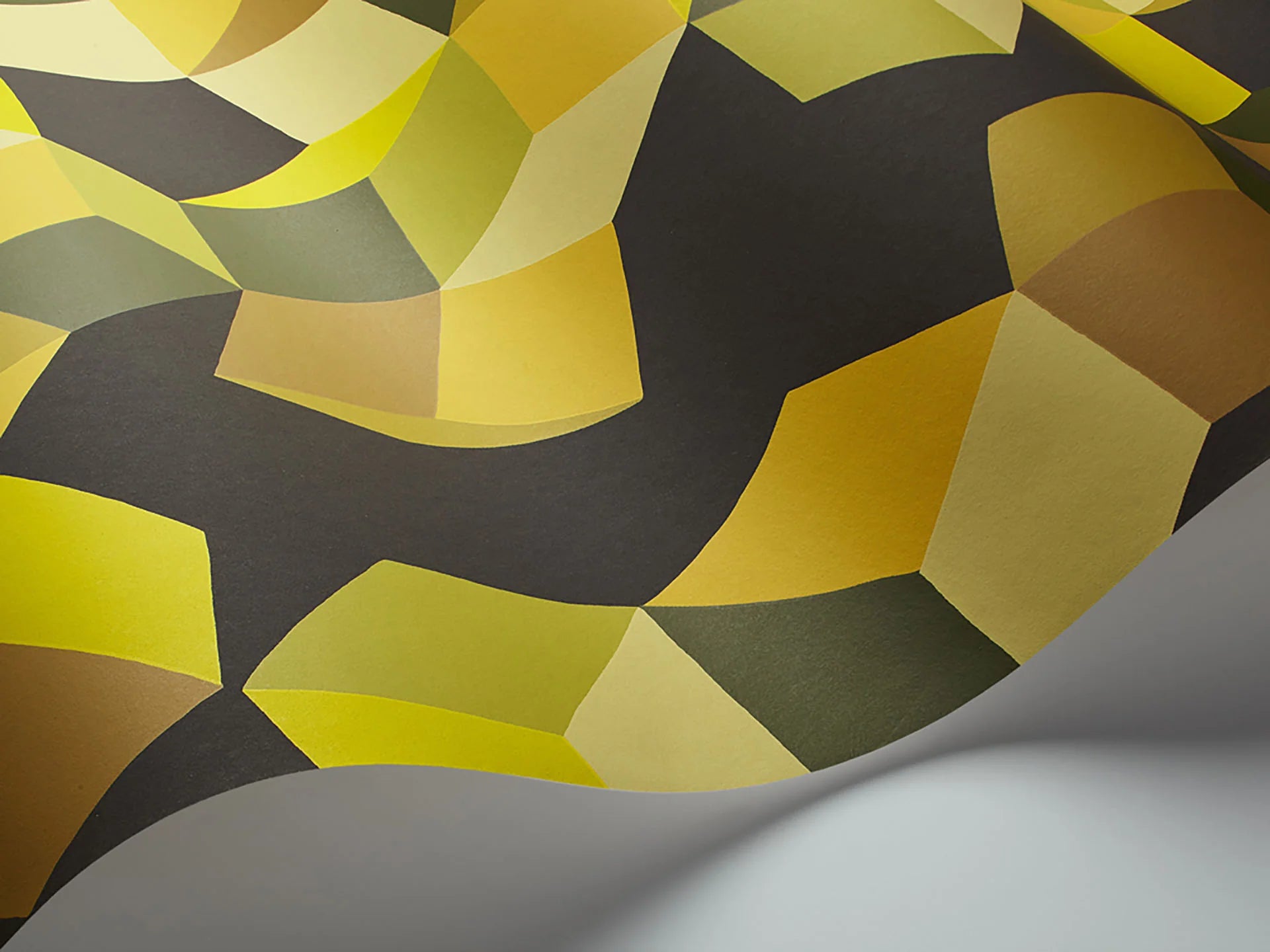 Cole & Son , Geometric II Puzzel Chartreuse on Charcoal