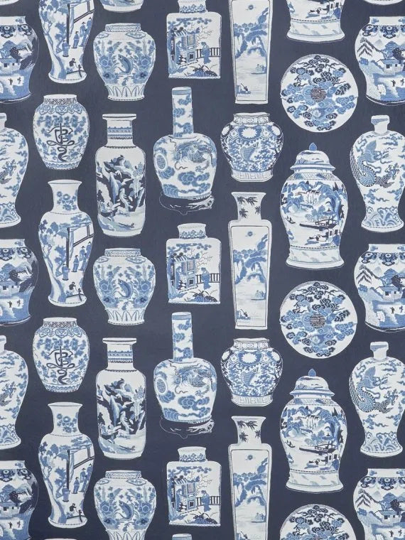 Pierre Frey Soleil Levant Qinghua Petit, Indigo