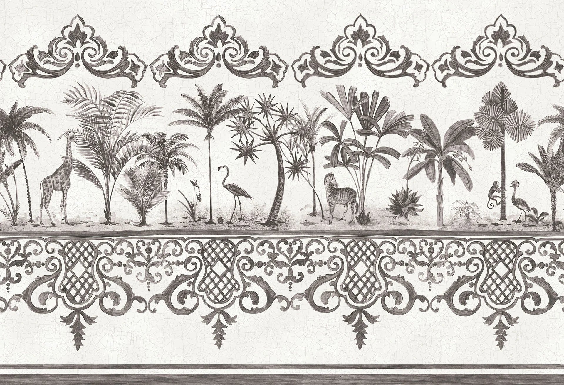 Cole & Son Folie Rousseau Border, Soot on Snow