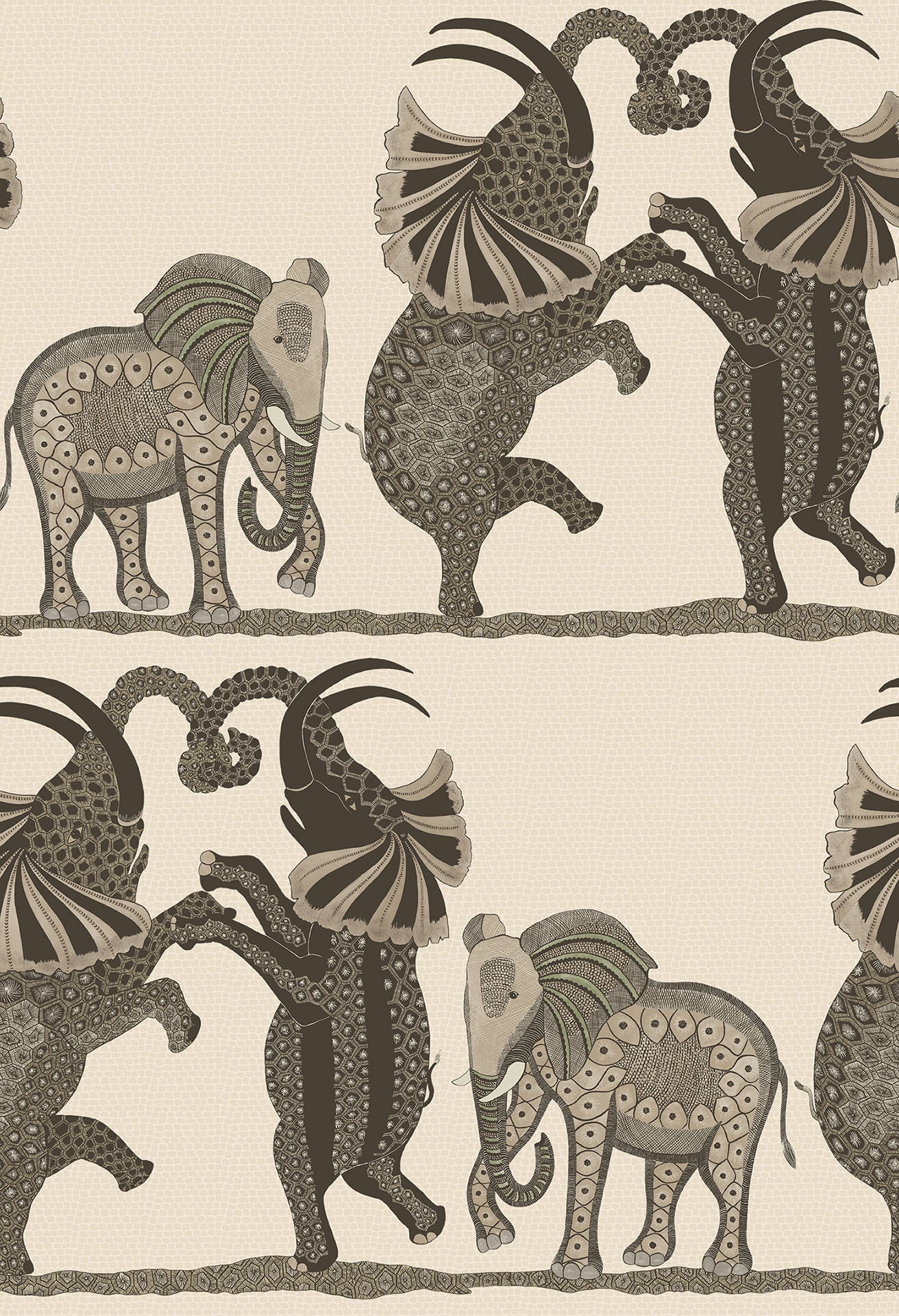 Cole & Son Ardmore Safari dance, Linen & Charcoal on Parchment