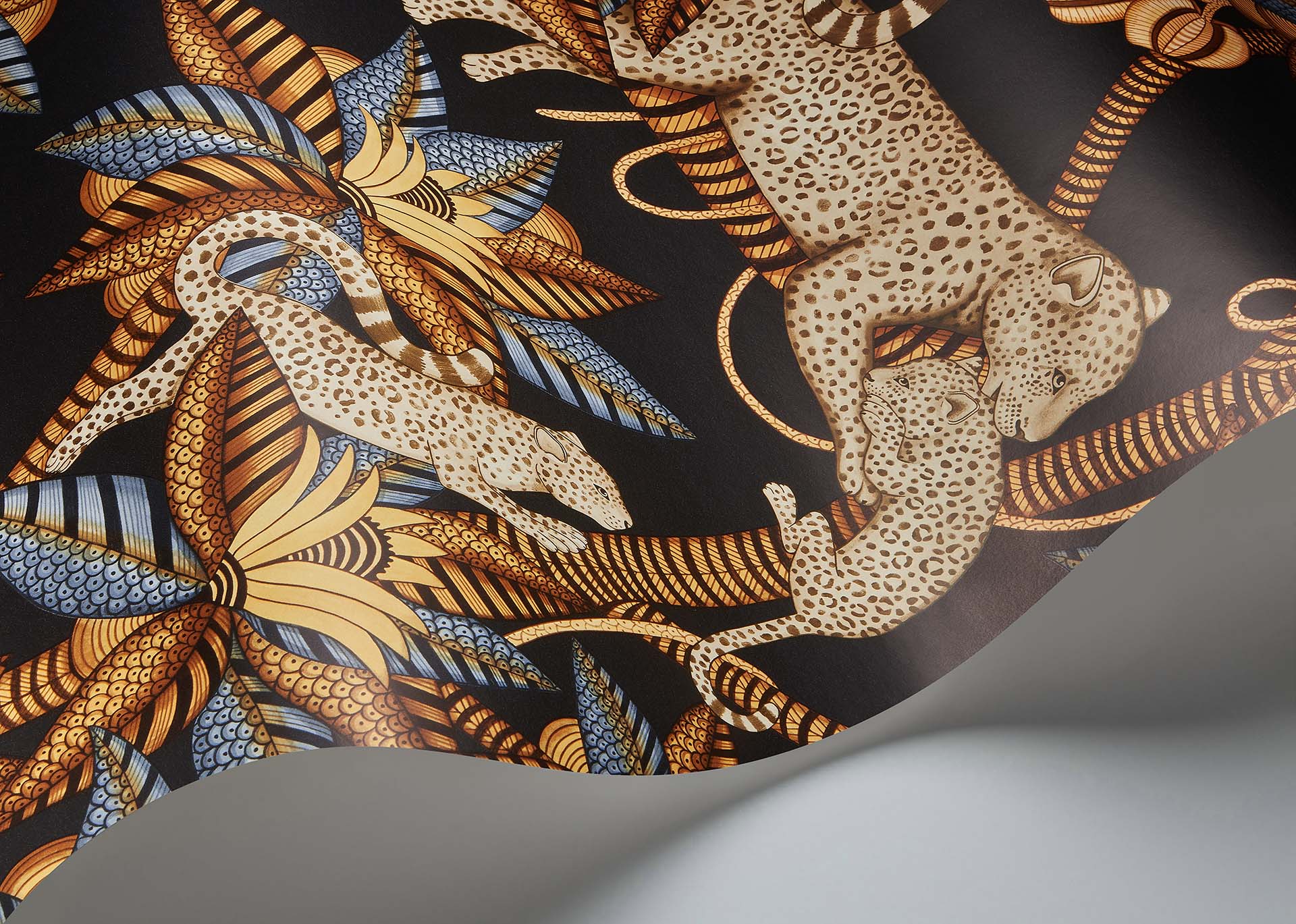 Cole & Son Ardmore Jabula .  Satara,   Burnt Orange & Sand on Black