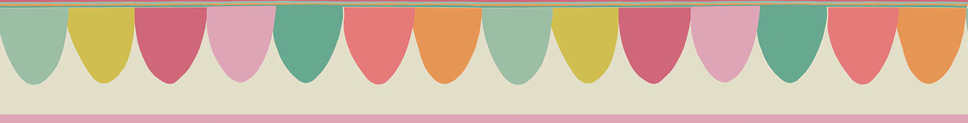 Cole & Son Whimsical Scaramouche, Fuchsia, Chartreuse, Orange & Teal on Oat
