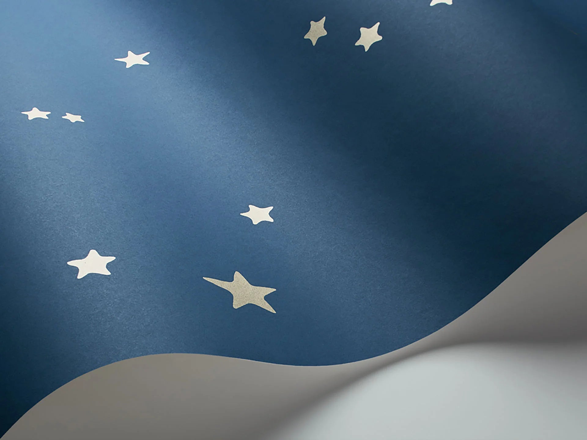 Cole & Son Whimsical Stars, Metallic Silver on Midnight
